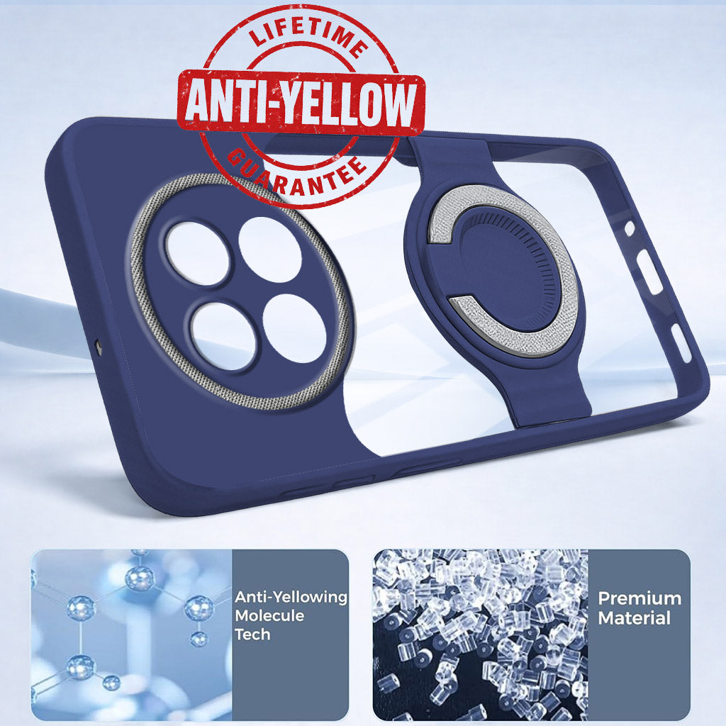 For Oppo F29 Back Cover Case with stand (Built-in Ring Holder Kickstand | Lifetime Anti Yellow | Camera Protection)