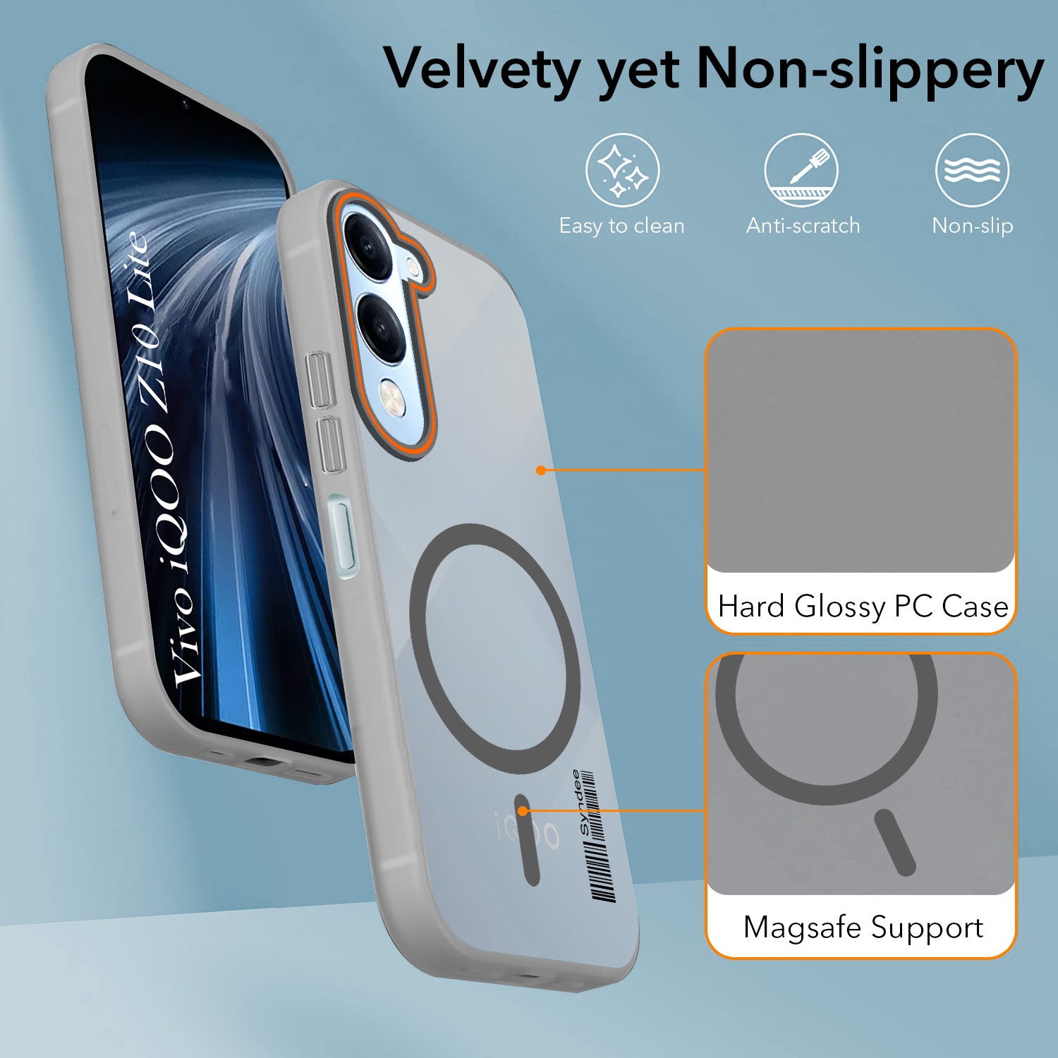 For Vivo iQOO Z10 Lite Back Cover Case (Soft Touch | Camera Bump Protection | MagSafe Compatible | Matte Finish)