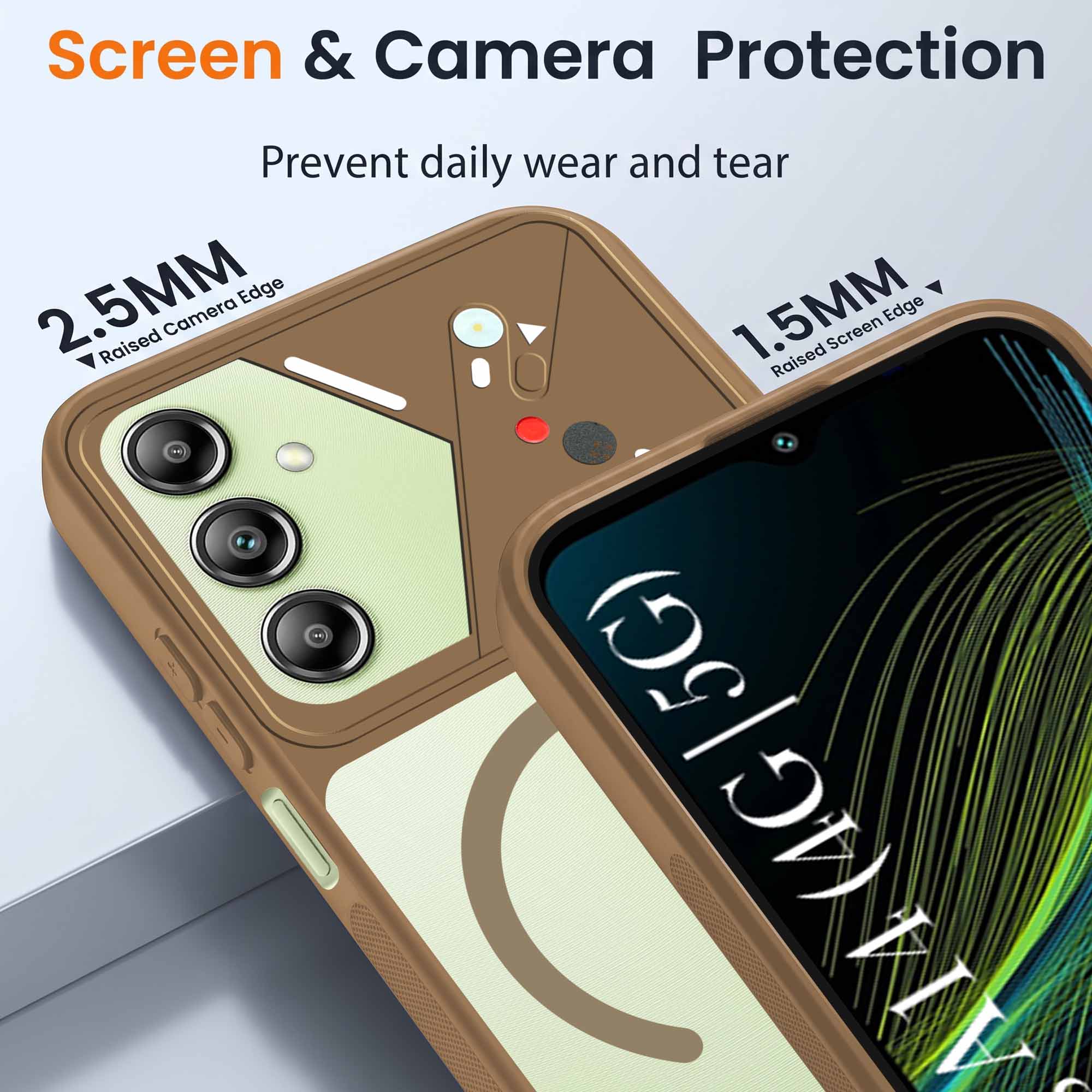 For Samsung Galaxy A14 4G | 5G Back Cover Case Lifetime Anti-Yellow Clear (Camera Protection | Side Grip | Wireless MagSafe Compatible)