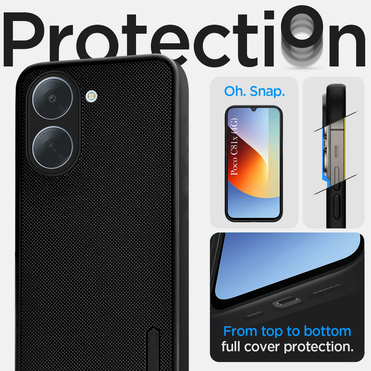 For Poco C81x Back Cover Case Rubberised (Textured Grip Design| Micro-Fiber Cloth Inside | Slim and Light Weight | Soft Touch and Feel)