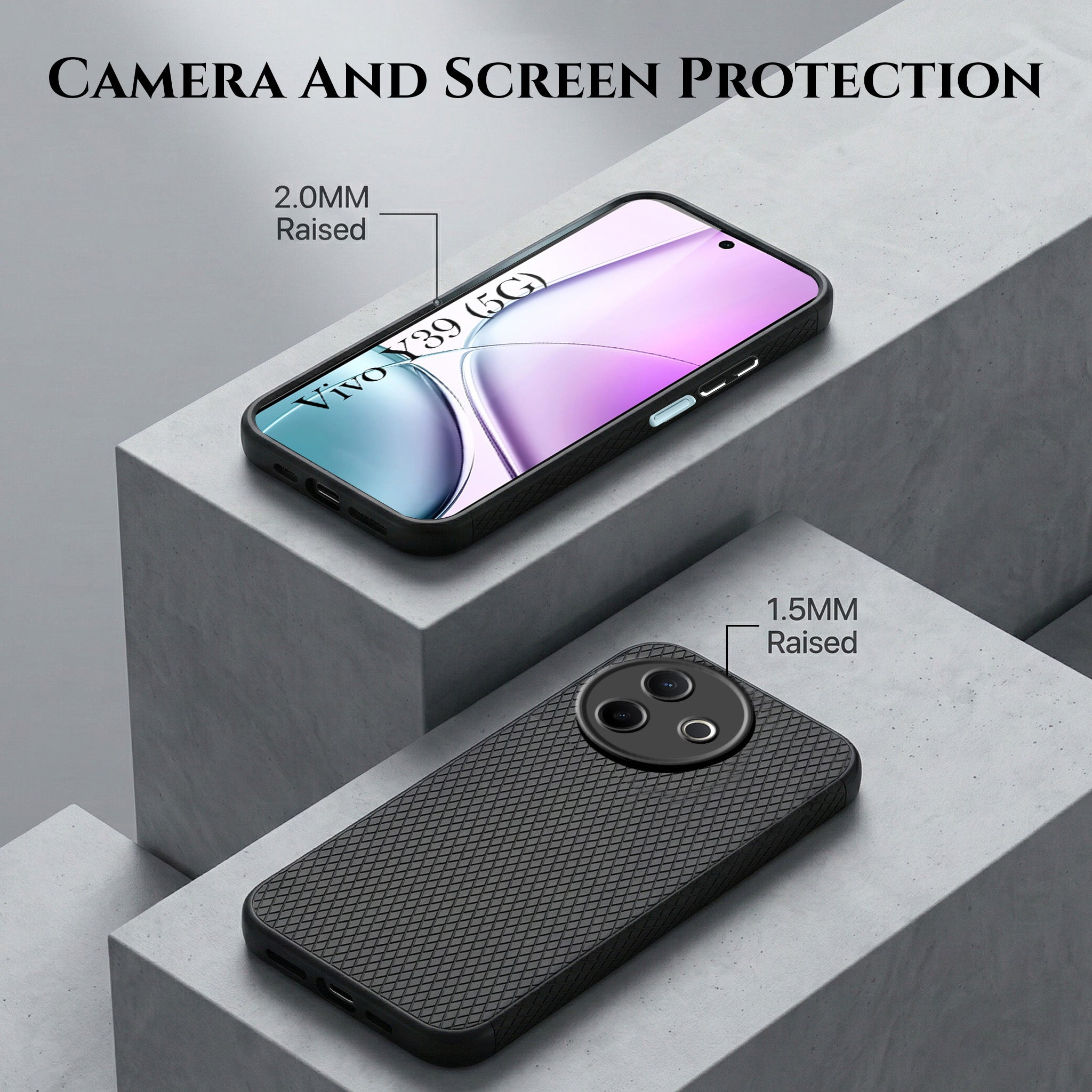 For Vivo Y39 Combo with Back Cover and 9H Tempered Glass (Liquid Silicone | Camera Protection | Oleophobic Coating Screen Glass)