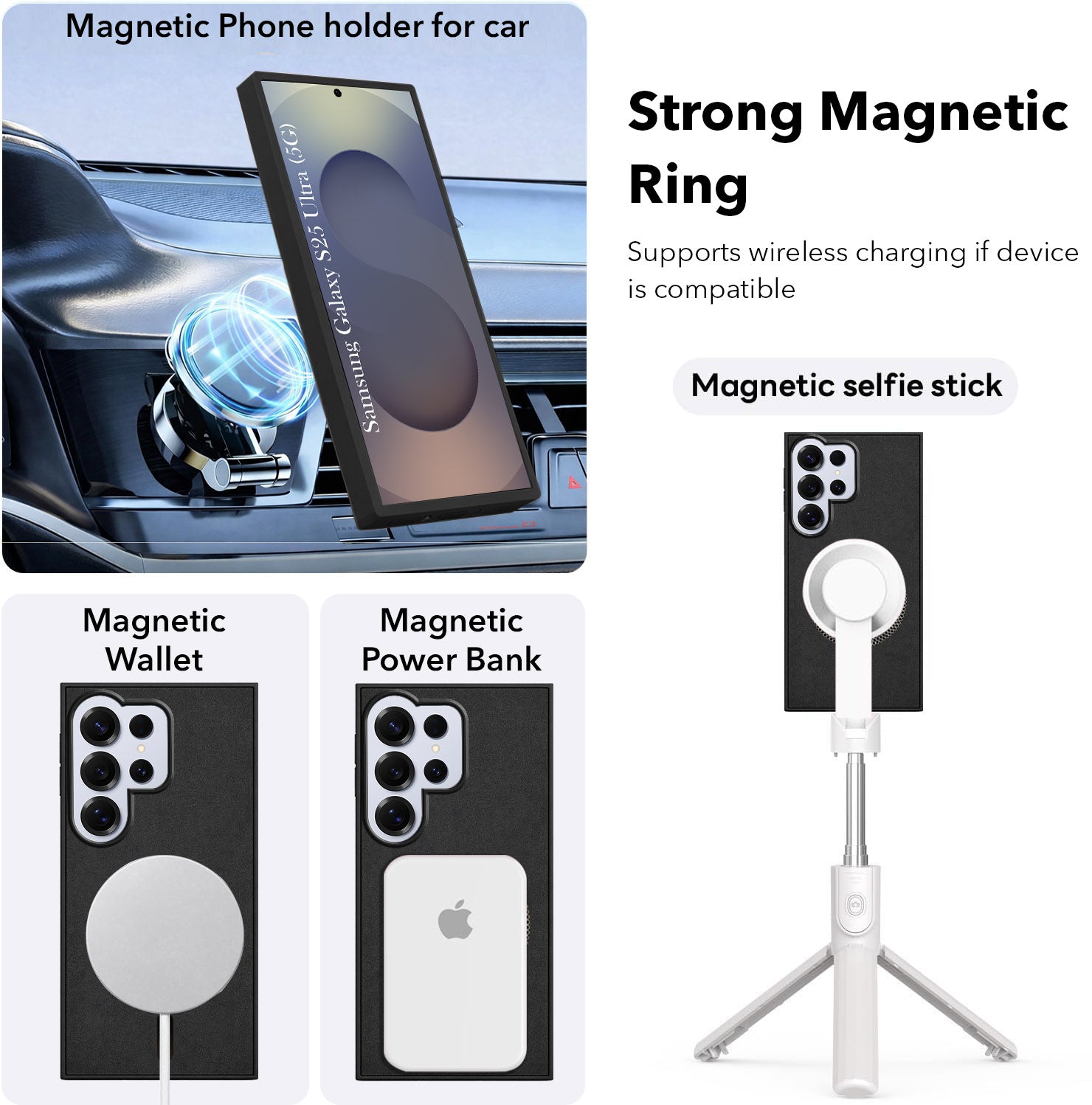 For Samsung Galaxy S25 Ultra Back Cover Case (Sleek Leather Finish | MagSafe Compatible Wireless Charging | Camera Bump Protection)
