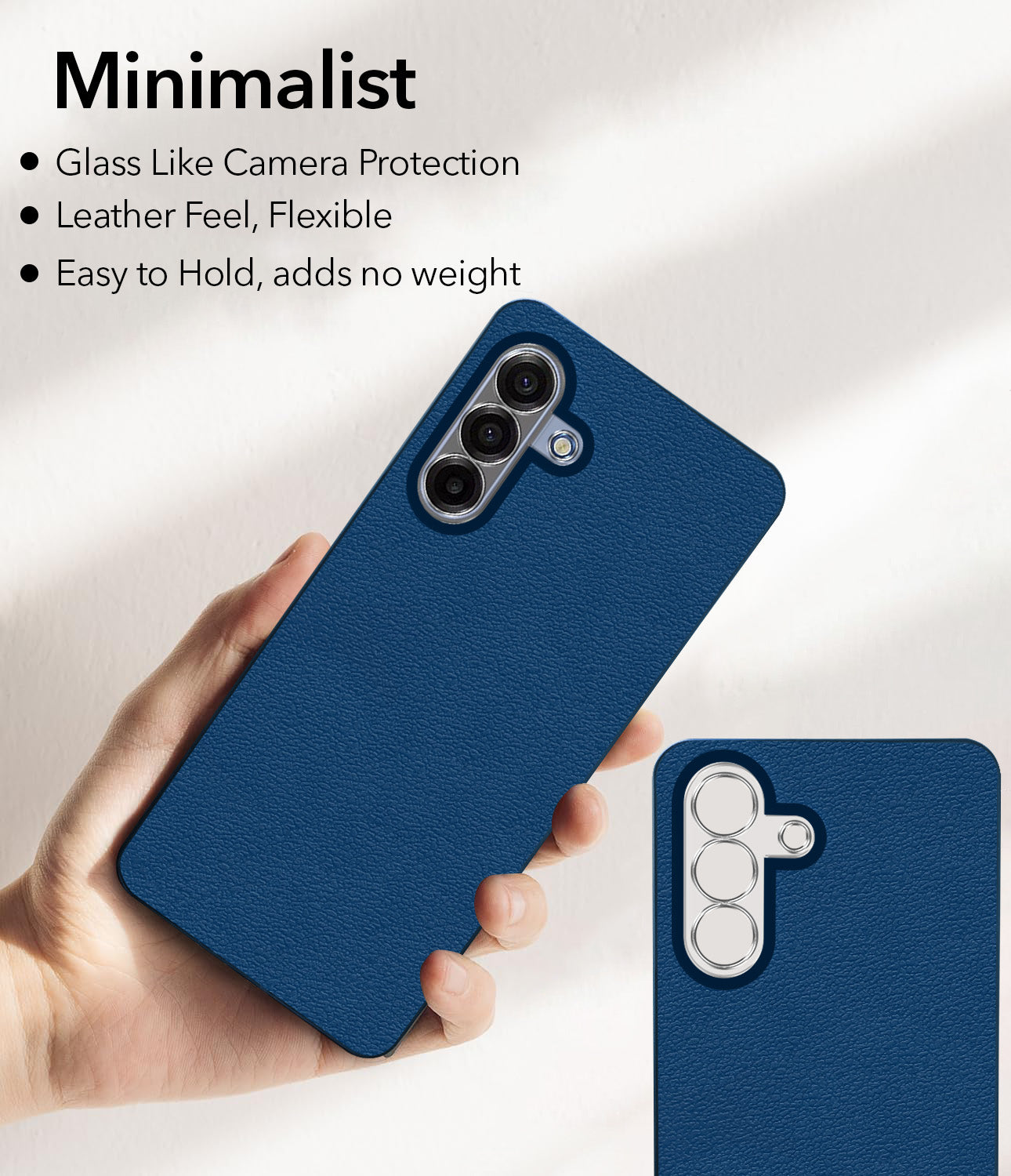 For Samsung Galaxy A17 5G | Samsung Galaxy F17 | Samsung Galaxy M17 Back Cover Case (Glass Like Camera Protection | Leather Feel | Minimalist Professional Grip)
