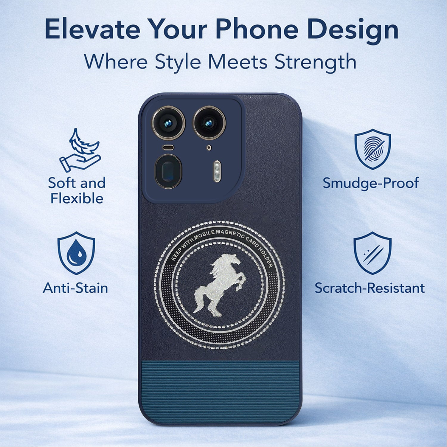 For Motorola Moto Edge 50 Ultra 5G Back Cover Case PU Leather Finish (Professional Minimalist Texture | MagSafe Compatile | Camera Protection | Sleek Sober Formal)