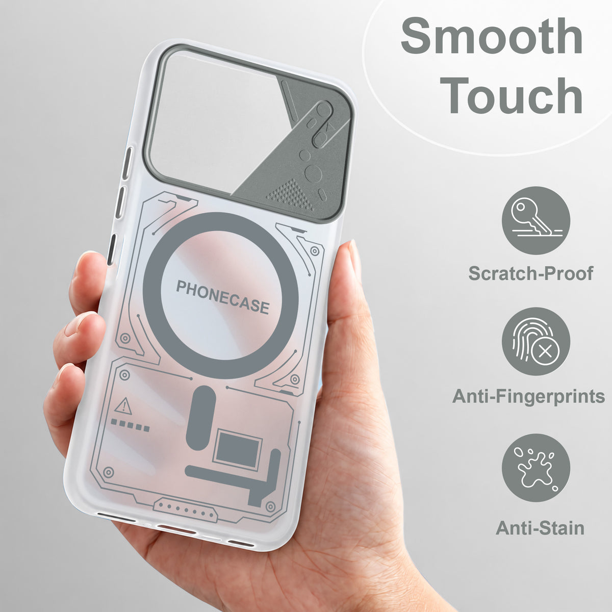 For Motorola Edge 70 Pro | Edge 70 Pro Plus Metallic Back Cover Case (Metallic Camera Protection & Buttons | Translucent Milky Shade | Hard Polycarbonate)