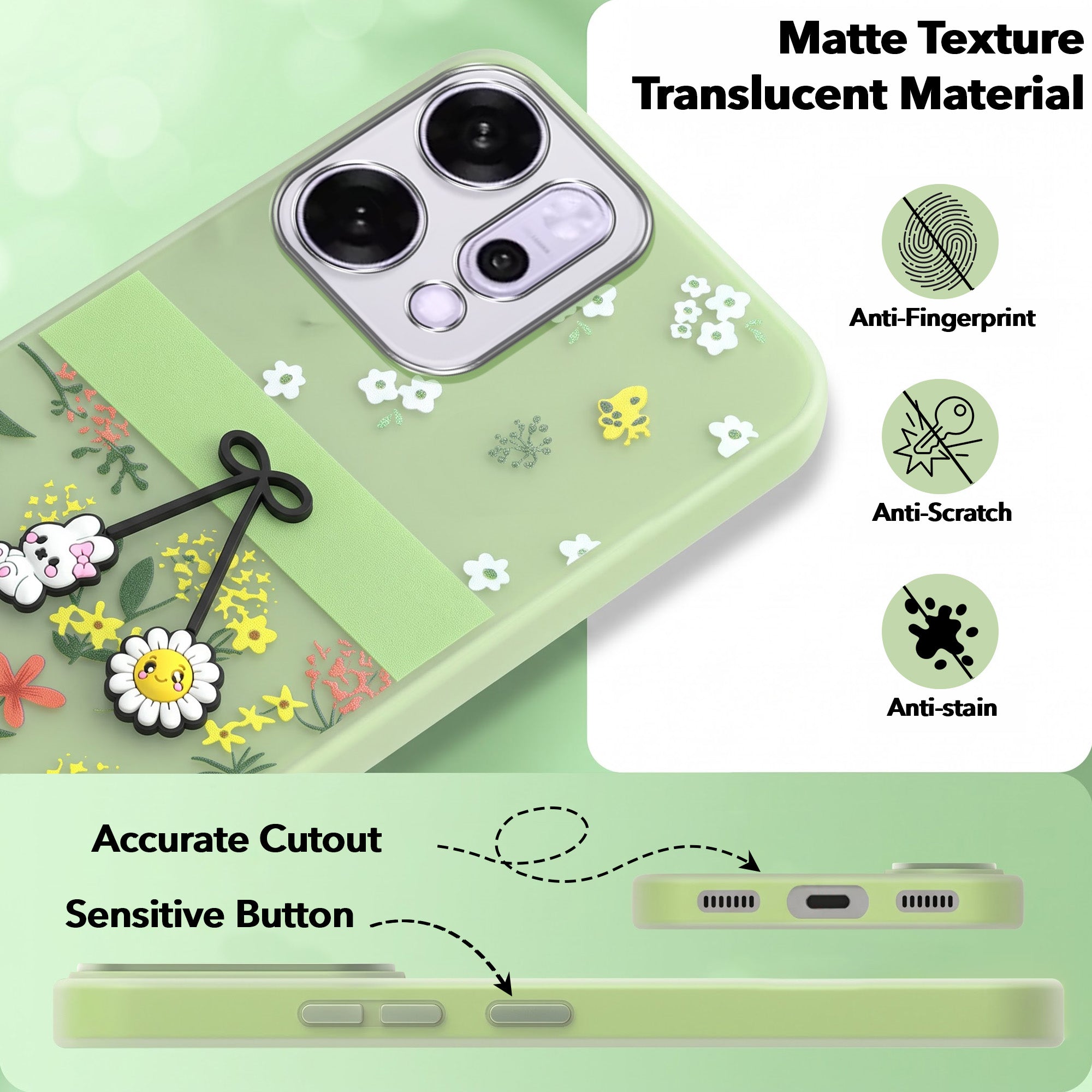 For Oppo Reno14 Pro 5G | Oppo Reno 14 Pro 5G Back Cover Case (3D Cute Cartoons | Hard Back Side Soft | Matte Premium Finish | HD Printing)