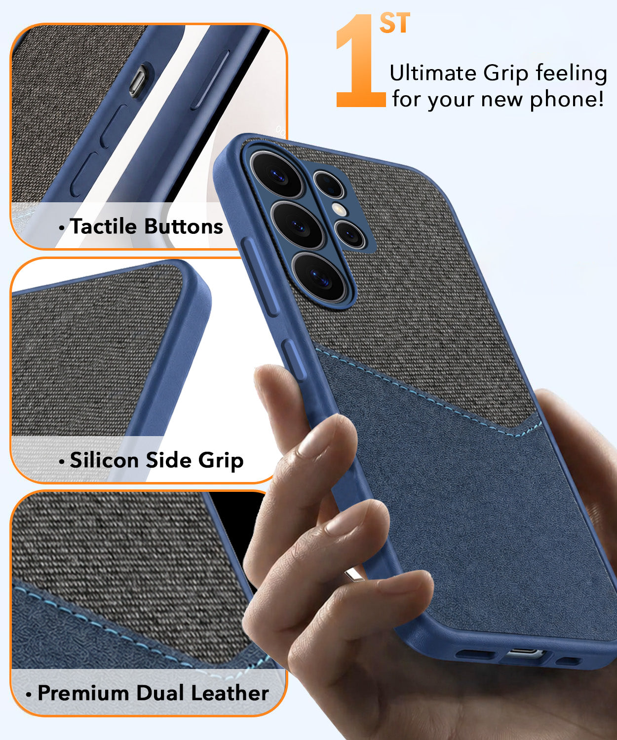 For Samsung Galaxy S26 Ultra Back Cover Case (Dual PU Leather Stitch | Professional Minimalist | Soft and Flexible)