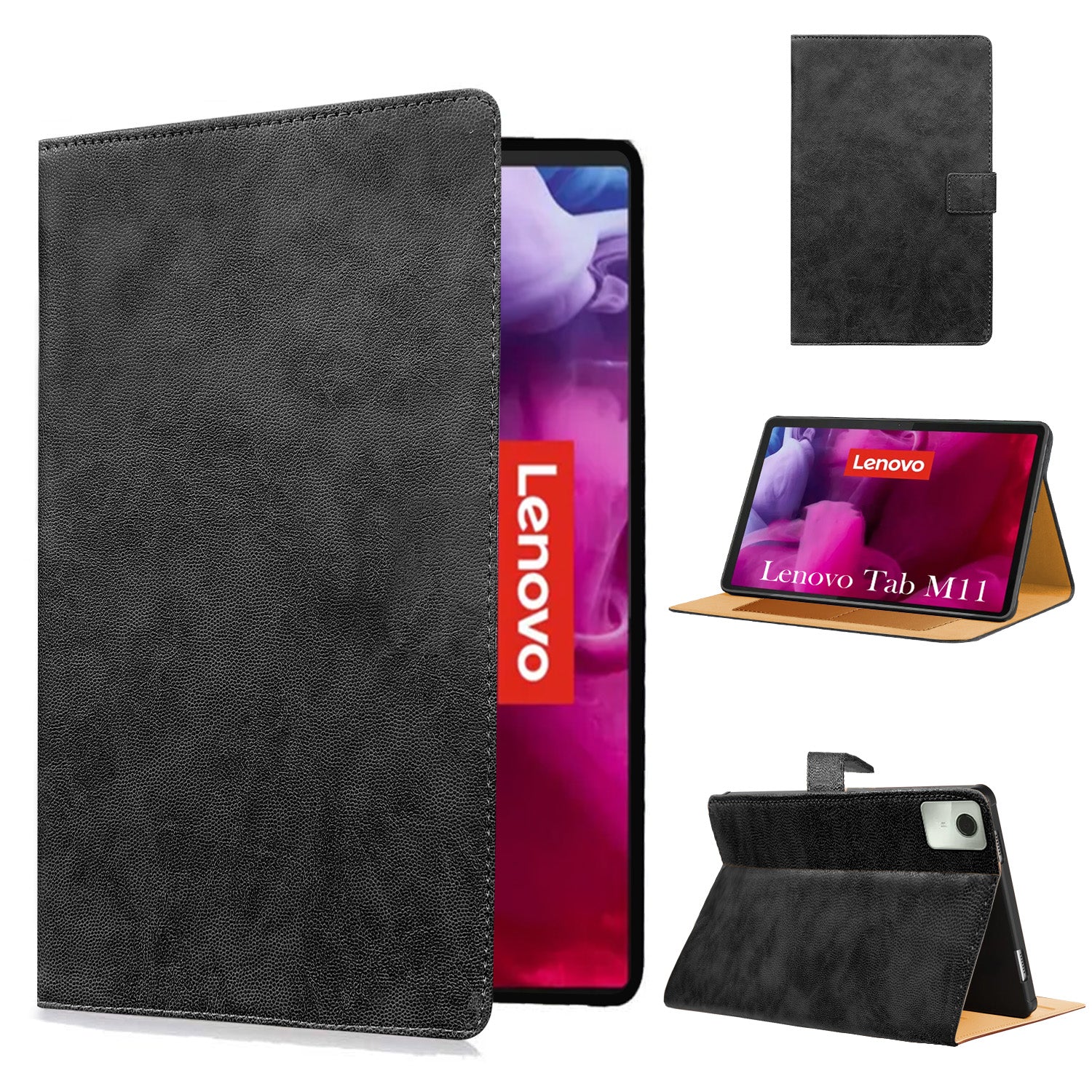 For Lenovo Tab M11 11 Inch TB330FU/TB330KU Flip Cover Folio Cover (PU Leather | Multi-Angle Smart Stand | Card Storage Slots | Silicone Back Pouch)