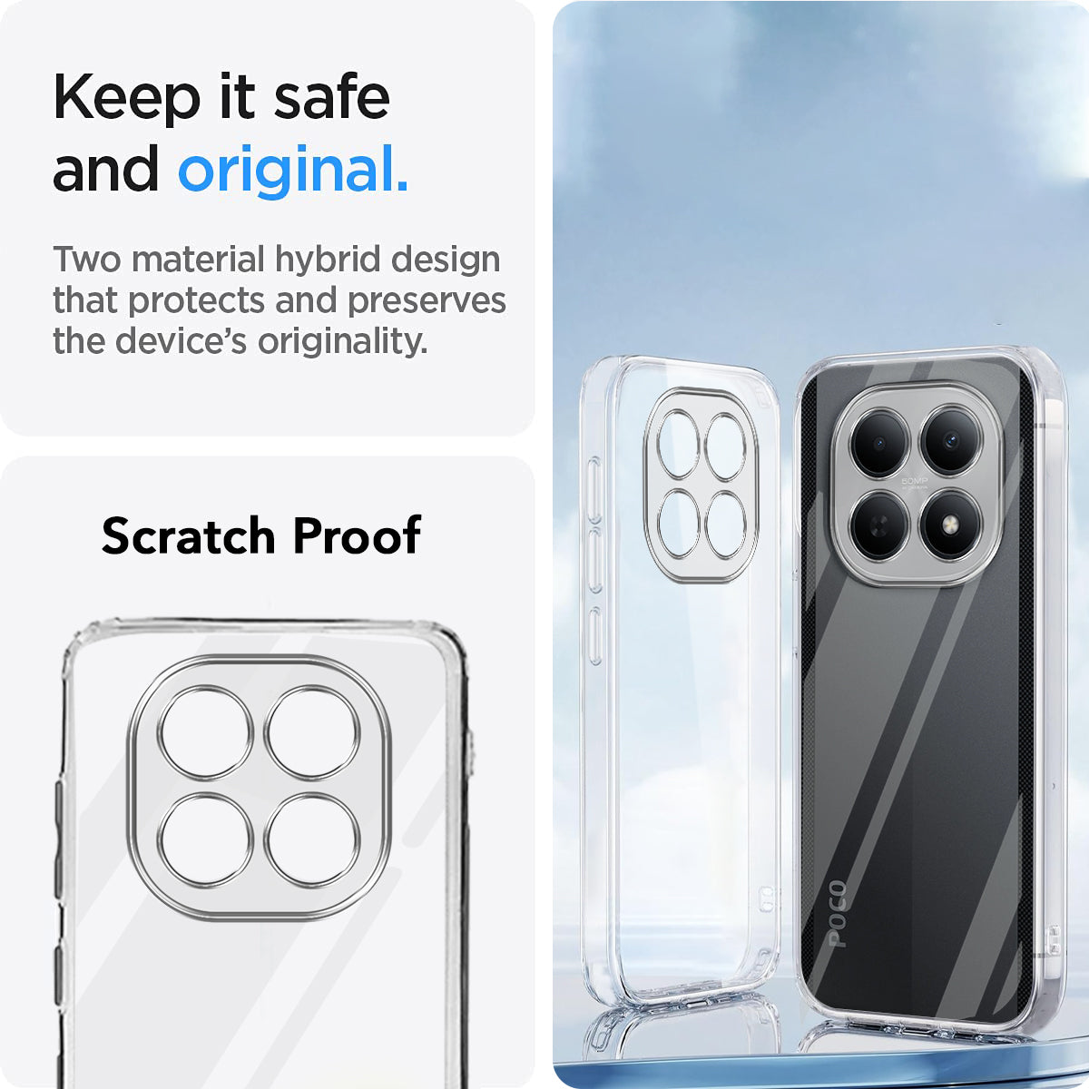 For Poco M8 5G Back Cover Case Silicone (Clear Shockproof Case with Camera Protection | Soft and Flexible | Transparent)