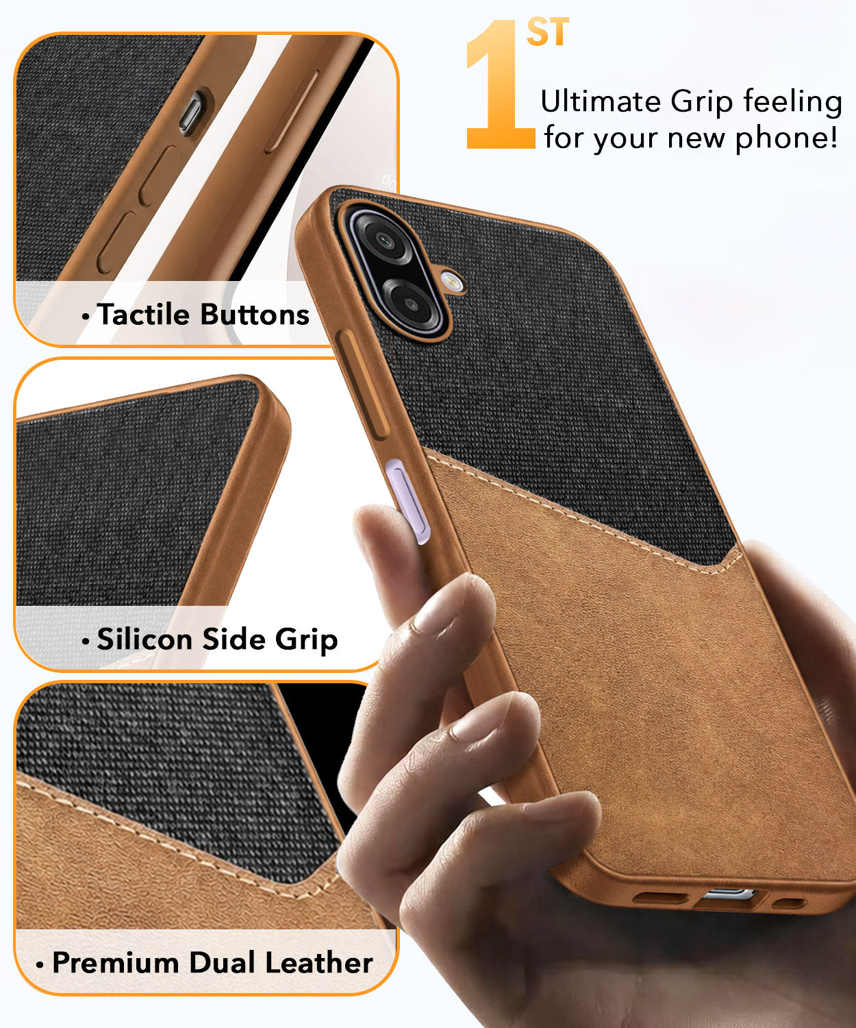 For Samsung Galaxy A07 4G Back Cover Case (Dual PU Leather Stitch | Professional Minimalist | Soft and Flexible)