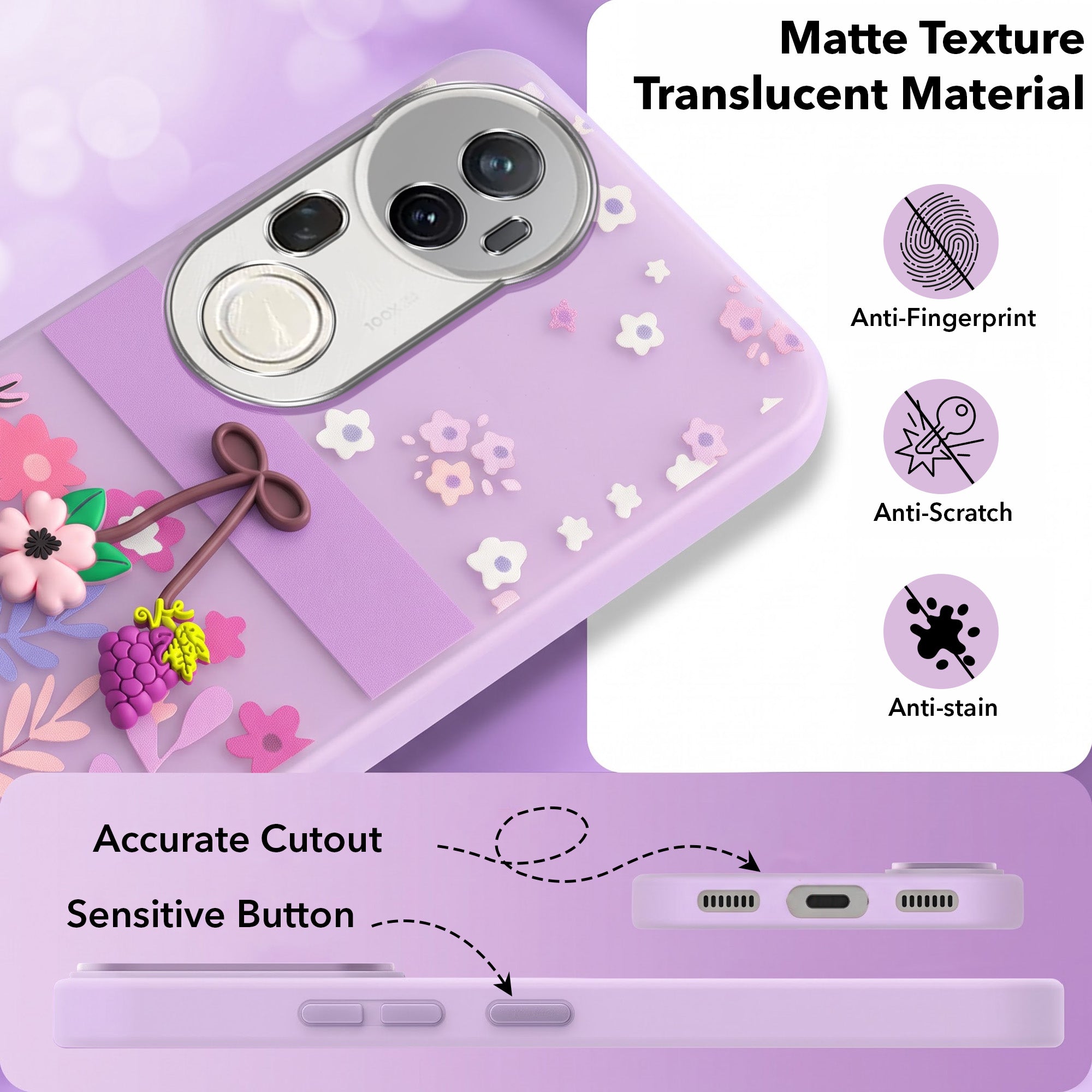 For Vivo T4 Ultra Back Cover Case (3D Cute Cartoons | Hard Back Side Soft | Matte Premium Finish | HD Printing)