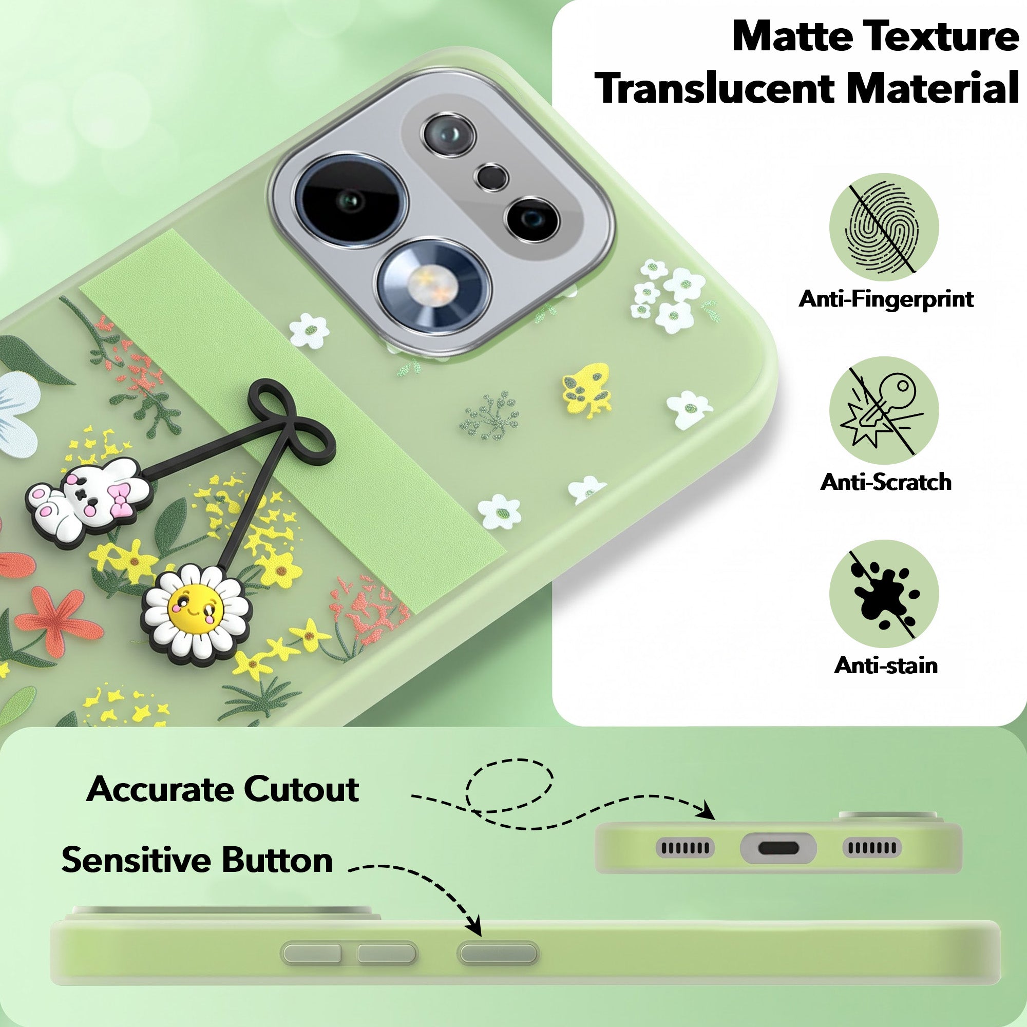 For Realme 16 Pro Back Cover Case (3D Cute Cartoons | Hard Back Side Soft | Matte Premium Finish | HD Printing)