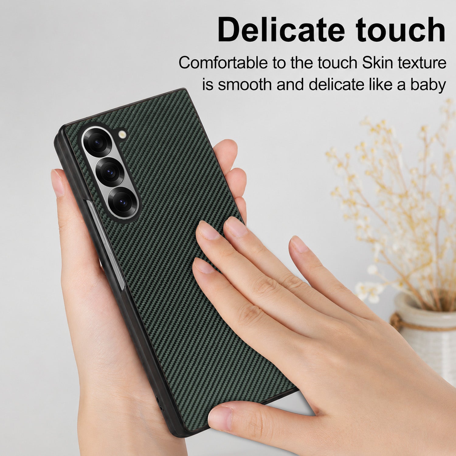 For Samsung Galaxy Z Fold 6 5G Back Flip Case Cover (Craft Printed Design | Hybrid Texture | Inside Microfiber Cloth)