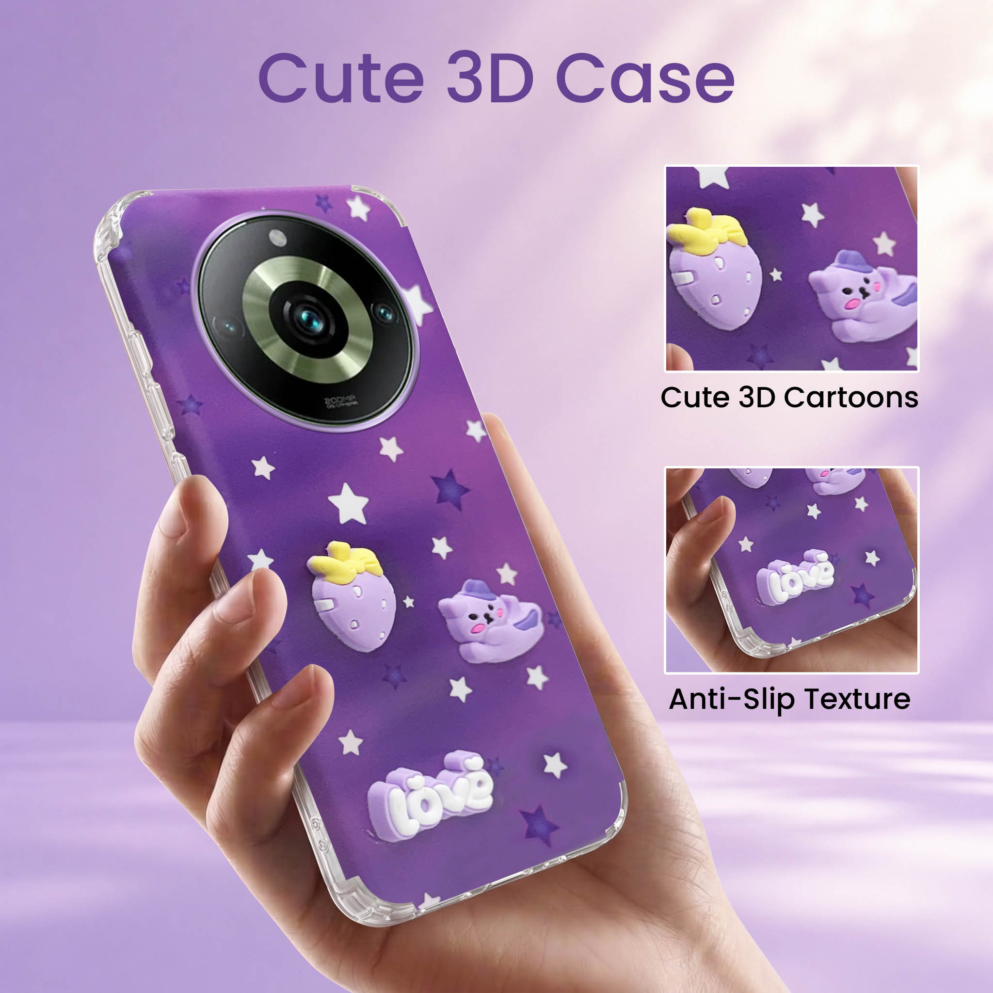 For Realme 11 Pro 5G | Realme 11 Pro Plus 5G Back Cover Case (3D Cute Cartoons | Hard Back Side Soft | Matte Premium Finish | HD Printing)
