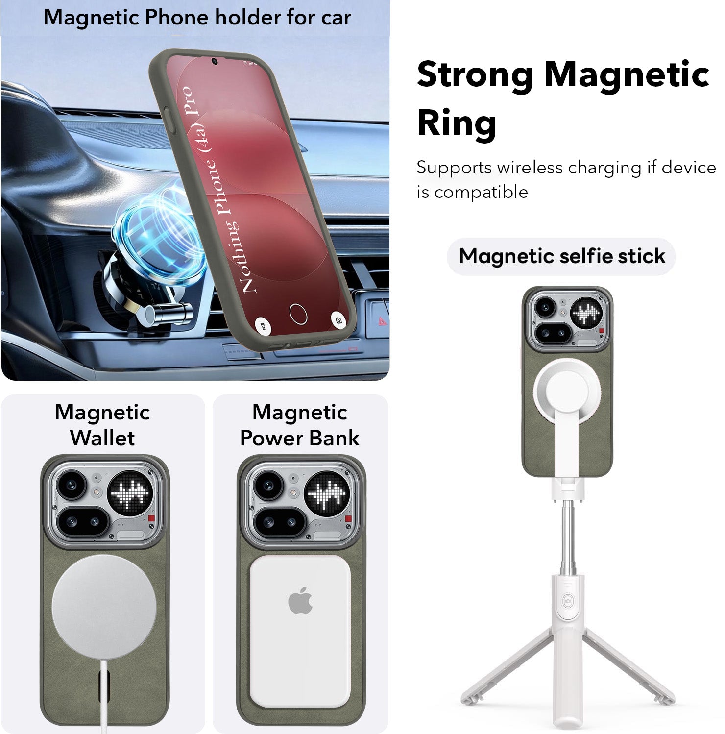 For Nothing Phone 4A Pro 5G Back Cover Case Leather Finish (MagSafe Compatible Wireless Charging | Soft Touch | Camera Bump Protection)