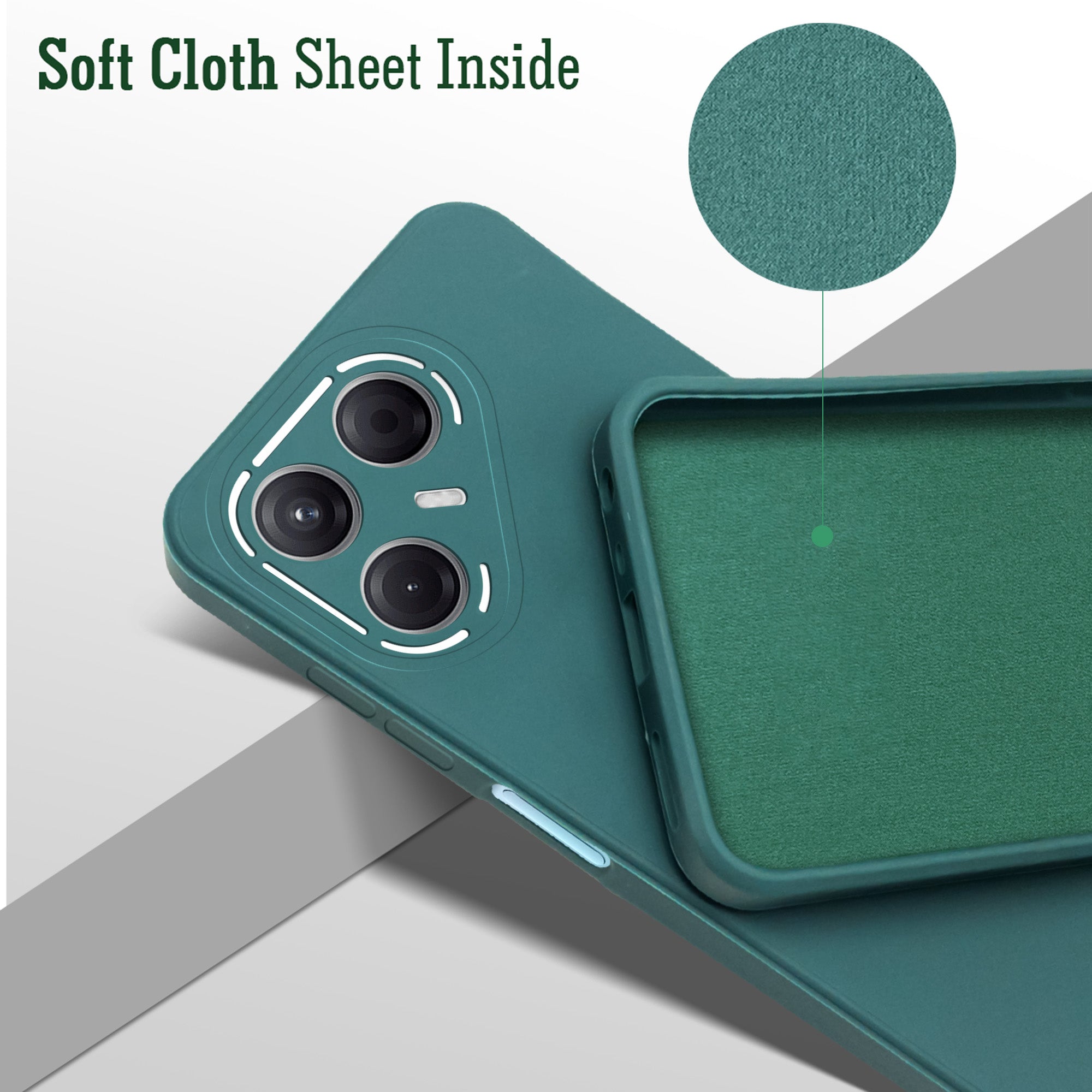 For Tecno Pova 7 5G Back Cover Case (Matte Finish Silicone with Inside Fiber Cloth)