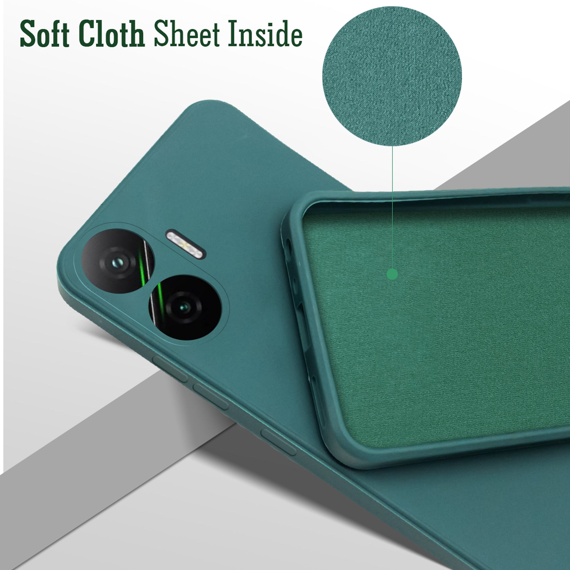 For Xiaomi Poco F7 5G Back Cover Case (Matte Finish Silicone with Inside Fiber cloth)