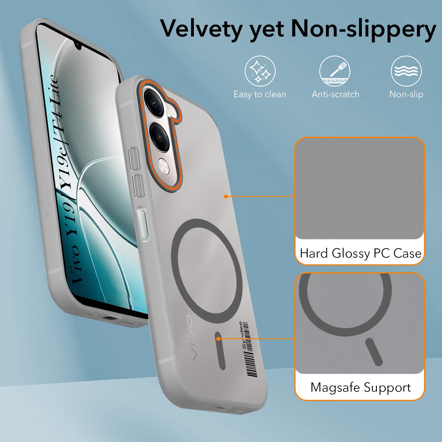 For Vivo Y19 | Vivo Y19e | Vivo T4 Lite Back Cover Case (Soft Touch | Camera Bump Protection | MagSafe Compatible | Matte Finish)