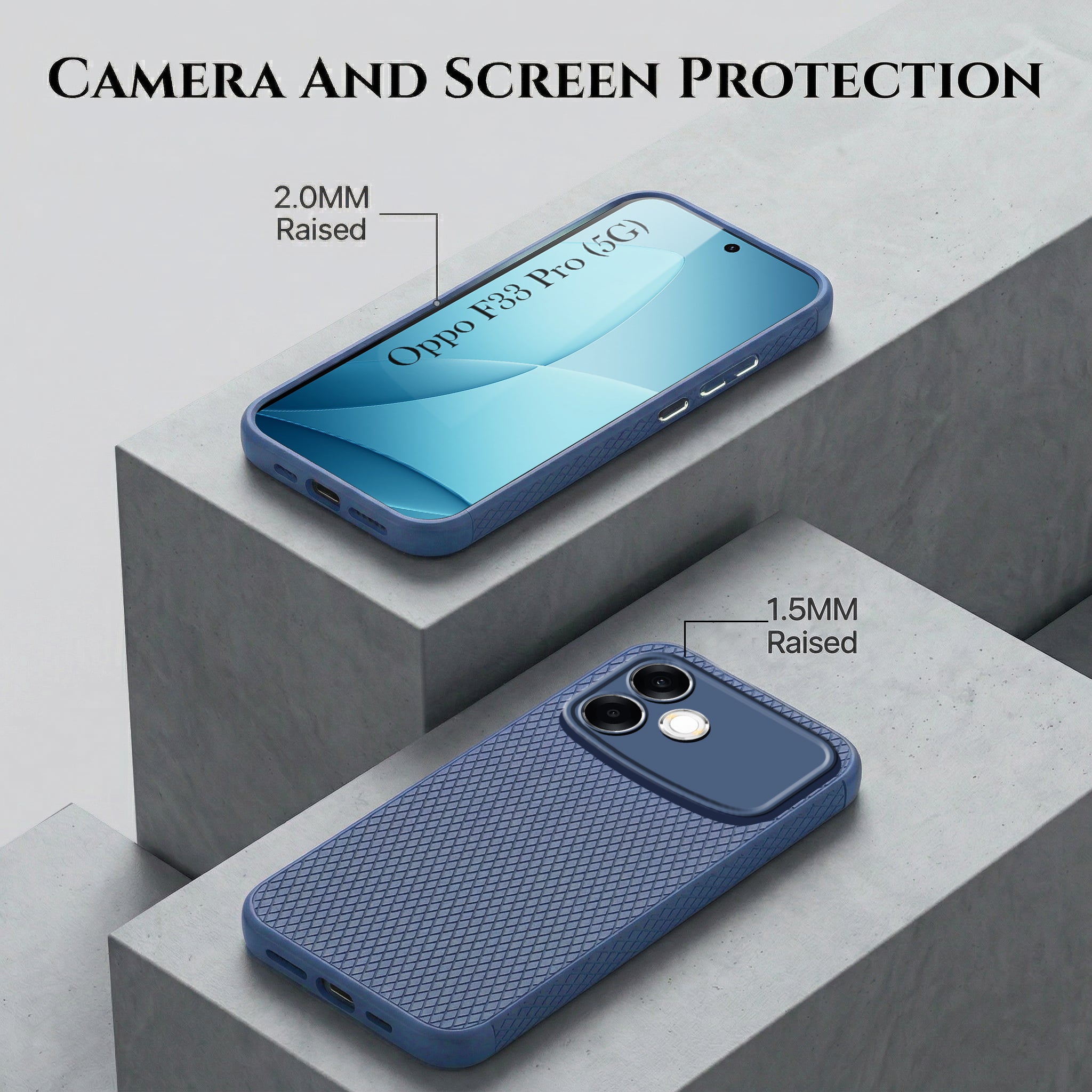For Oppo F33 Pro 5G Combo with Back Cover and 9H Tempered Glass (Liquid Silicone | Camera Protection | Oleophobic Coating Screen Glass)