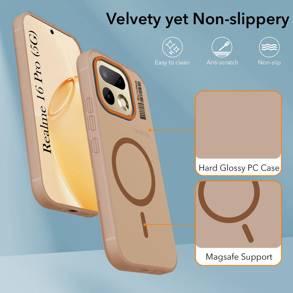 For Realme 16 Pro Back Cover Case (Soft Touch | Camera Bump Protection | MagSafe Compatible | Matte Finish)