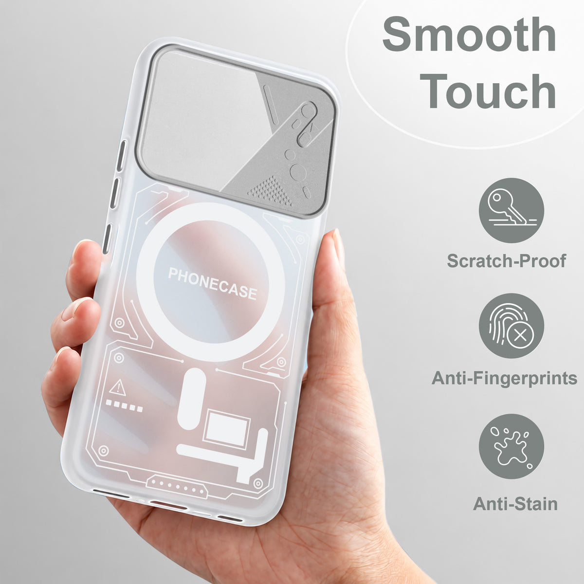 For Oppo Reno 16 Metallic Back Cover Case (Metallic Camera Protection & Buttons | Translucent Milky Shade | Hard Polycarbonate)