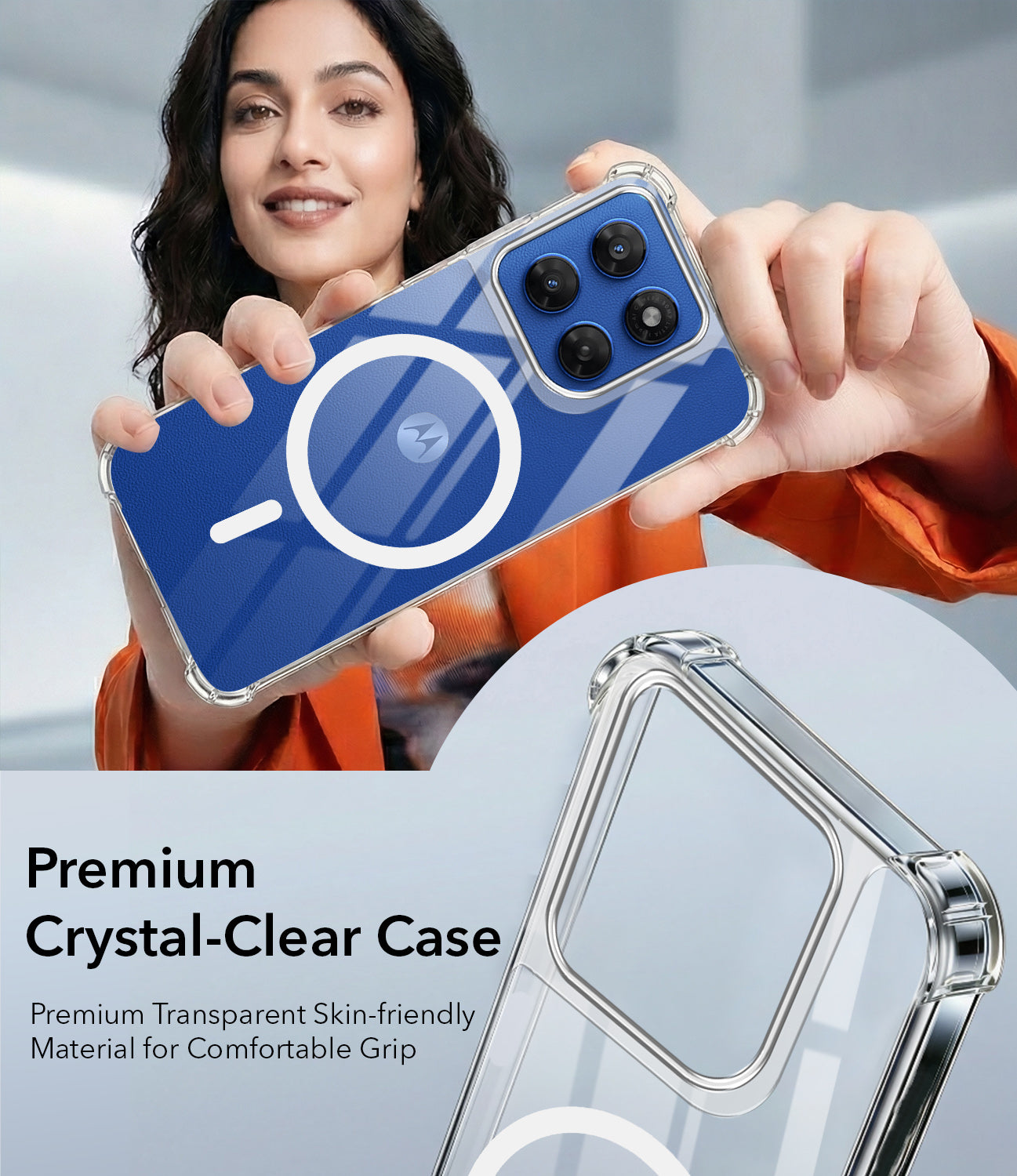 For Motorola Moto G37 Power Back Cover Shockproof Crystal-Clear (Magsafe Wireless Support | Drop & Camera Protection | Hard Polycarbonate)