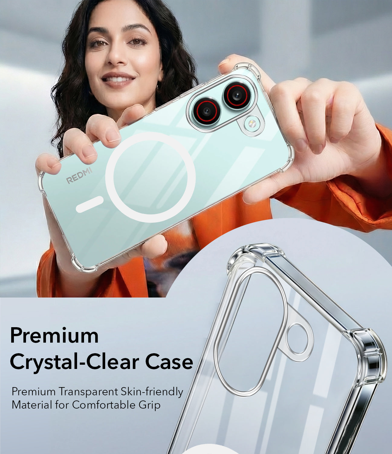 For Redmi Turbo 5 Back Cover Shockproof Crystal-Clear (Magsafe Wireless Support | Drop & Camera Protection | Hard Polycarbonate)