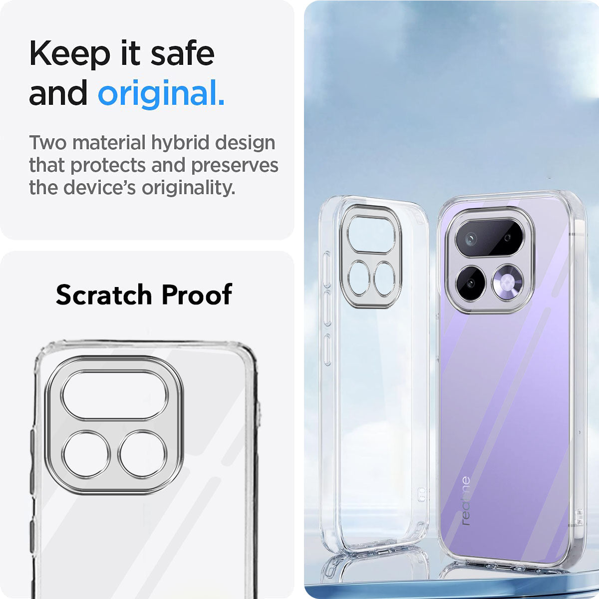For Realme 16 Pro Back Cover Case Silicone (Clear Shockproof Case with Camera Protection | Soft and Flexible | Transparent)