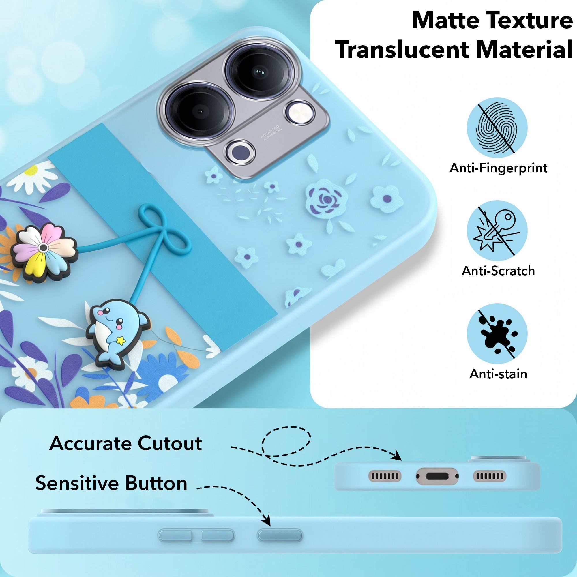 For Vivo iQOO Z11 Lite Back Cover Case (3D Cute Cartoons | Hard Back Side Soft | Matte Premium Finish | HD Printing)