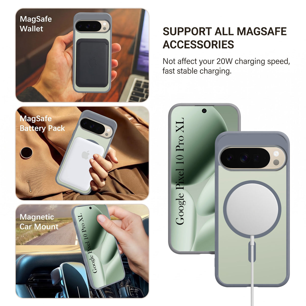 For Google Pixel 10 Pro XL Matte Finish Back Case Cover (MagSafe Compatible | Translucent Soft Touch | Slim and Unbreakable)
