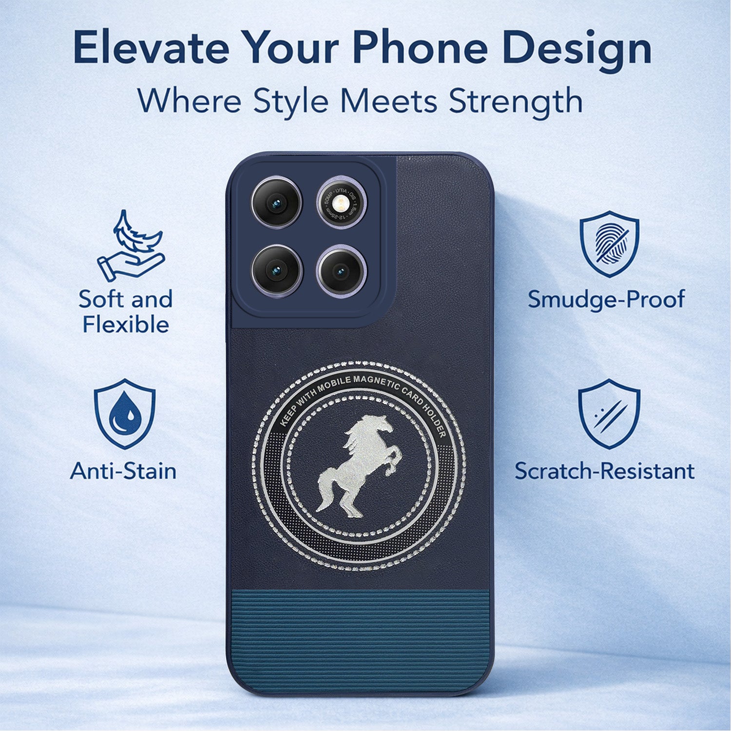 For Motorola Moto G86 Power Back Cover Case PU Leather Finish (Professional Minimalist Texture | MagSafe Compatile | Camera Protection | Sleek Sober Formal)