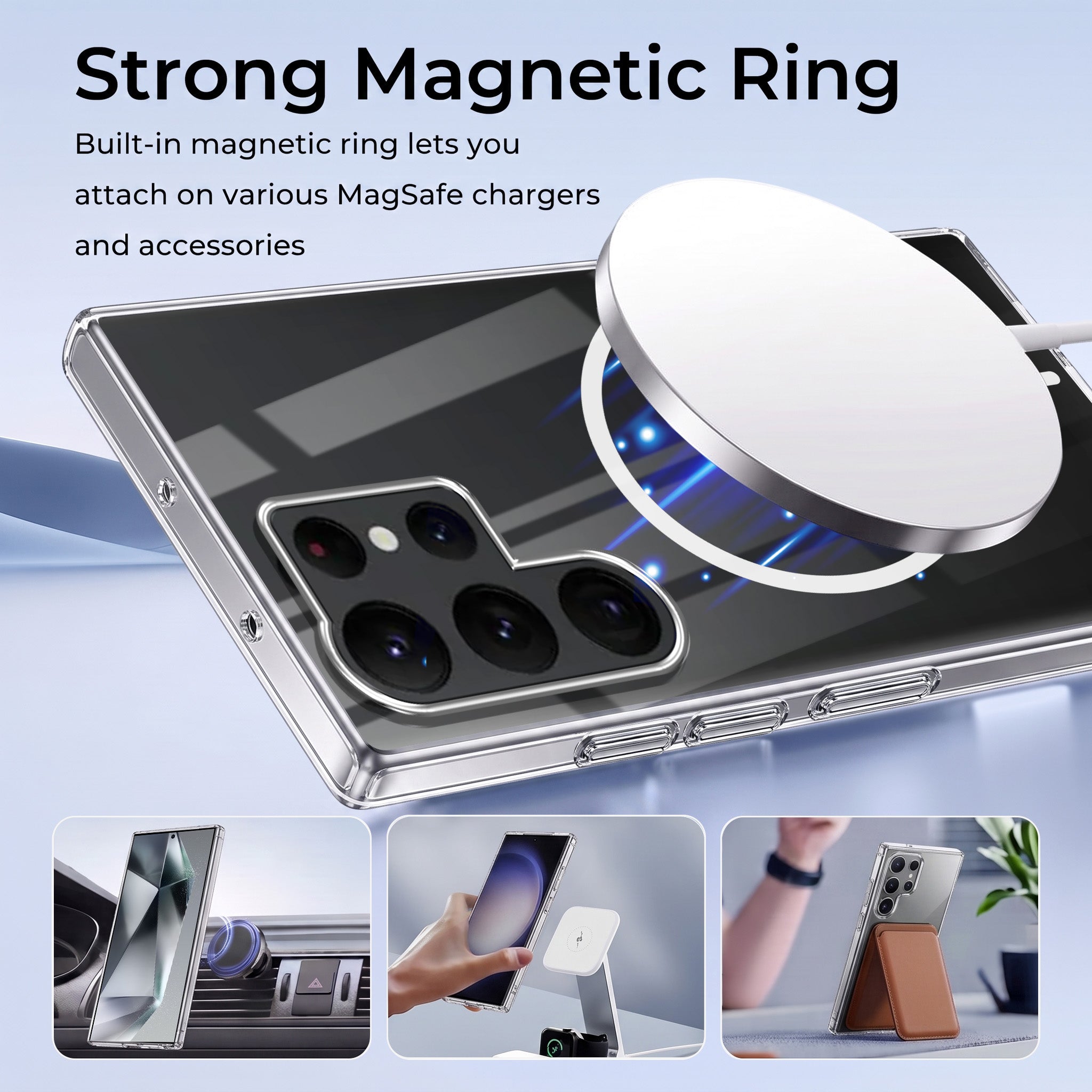 For Samsung Galaxy S22 Ultra 5G Back Case Cover Crystal Anti Yellow (Unbreakable PC | MagSafe Wireless Charging Support |Camera Protection Bump)
