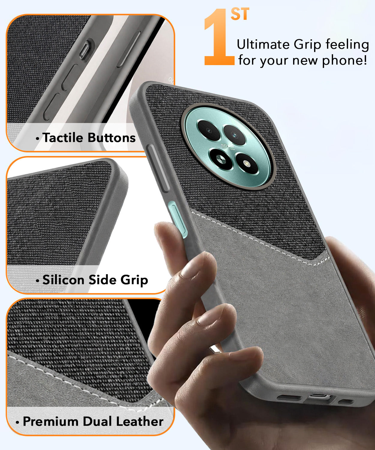 For Realme 13 Back Cover Case (Dual PU Leather Stitch | Professional Minimalist | Soft and Flexible)