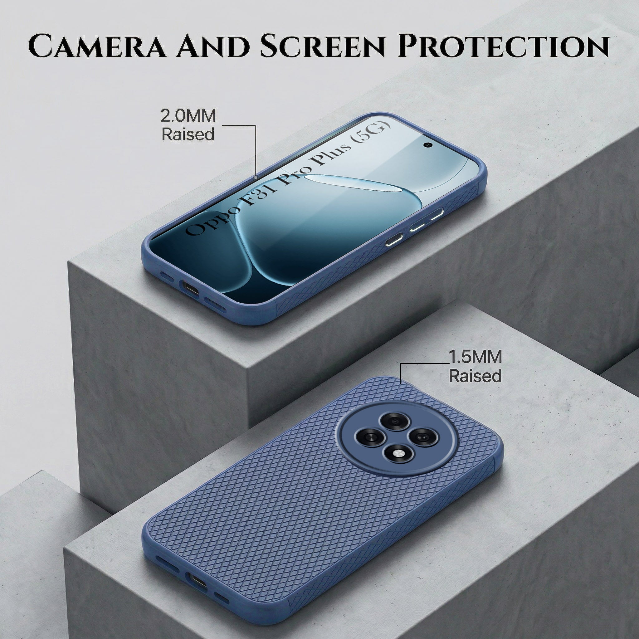For Oppo F31 Pro Plus Combo with Back Cover and 9H Tempered Glass (Liquid Silicone | Camera Protection | Oleophobic Coating Screen Glass)