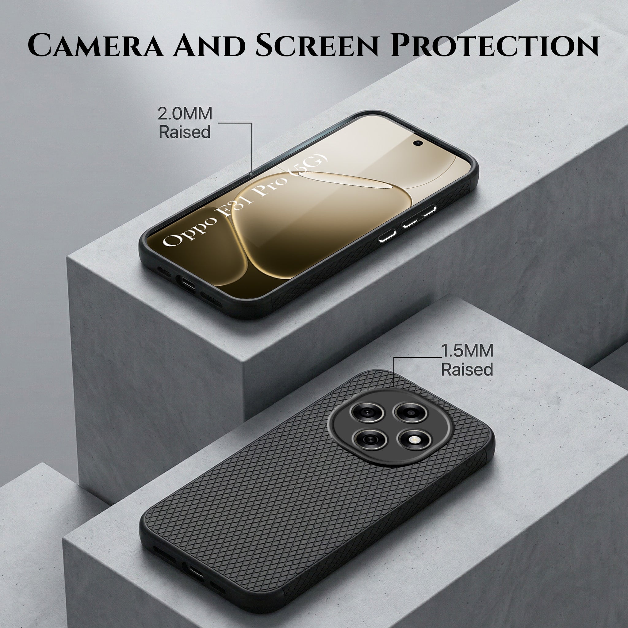 For Oppo F31 Pro Combo with Back Cover and 9H Tempered Glass (Liquid Silicone | Camera Protection | Oleophobic Coating Screen Glass)