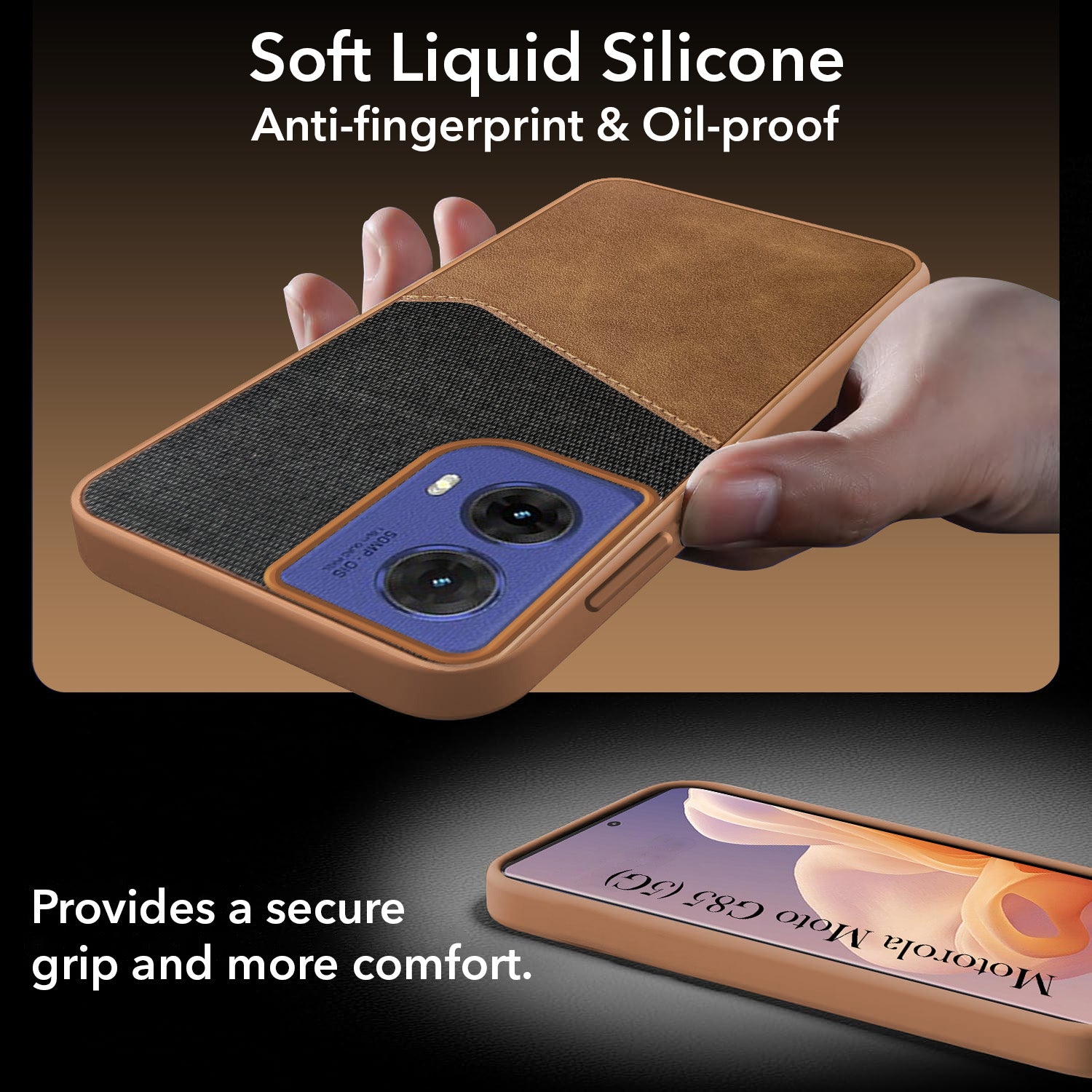 For Motorola Moto G85 Back Cover Case (Dual PU Leather Stitch | Professional Minimalist | Soft and Flexible)