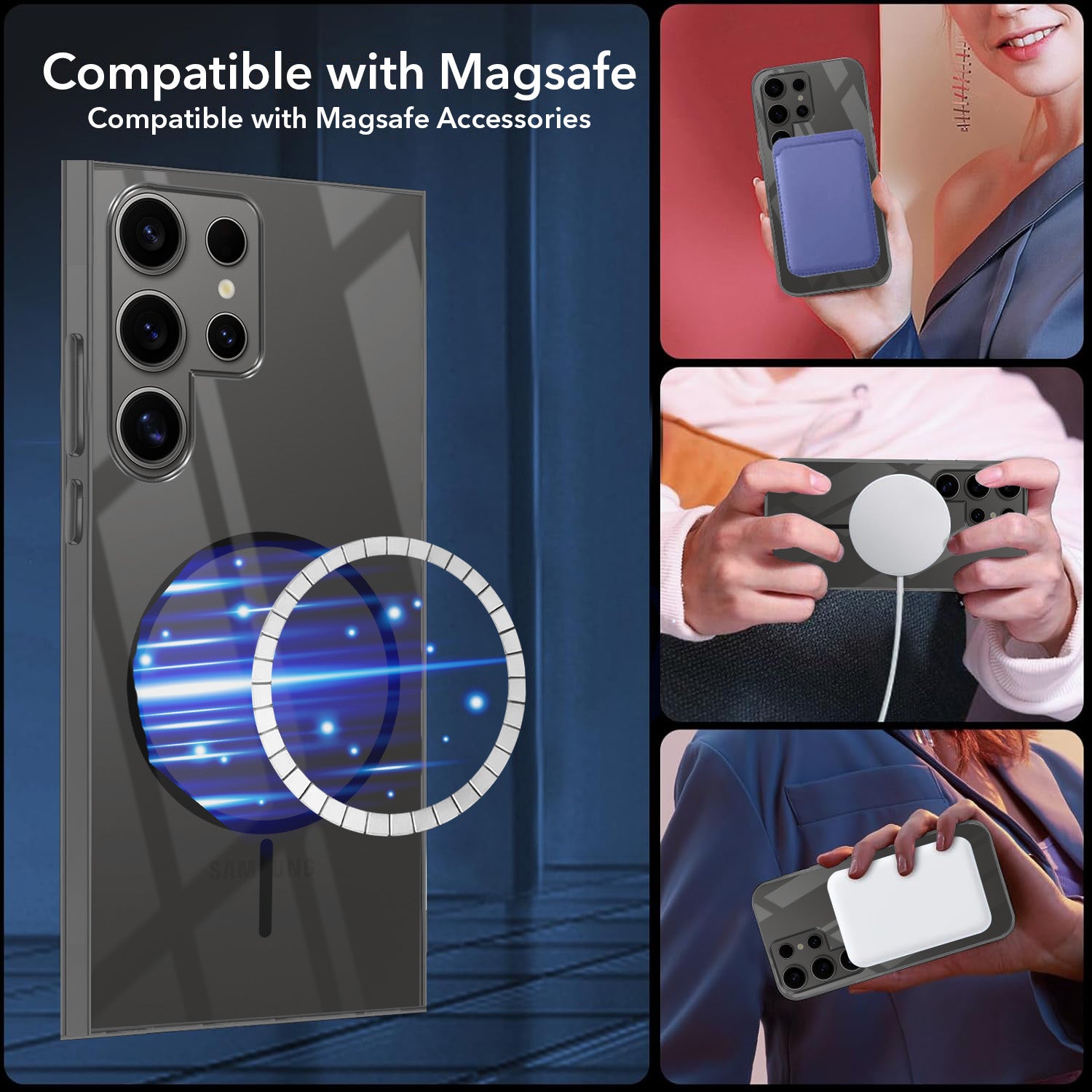 For Samsung Galaxy S24 Ultra Back Cover Case (MagSafe Wireless Charging Support |Camera Protection Bump)