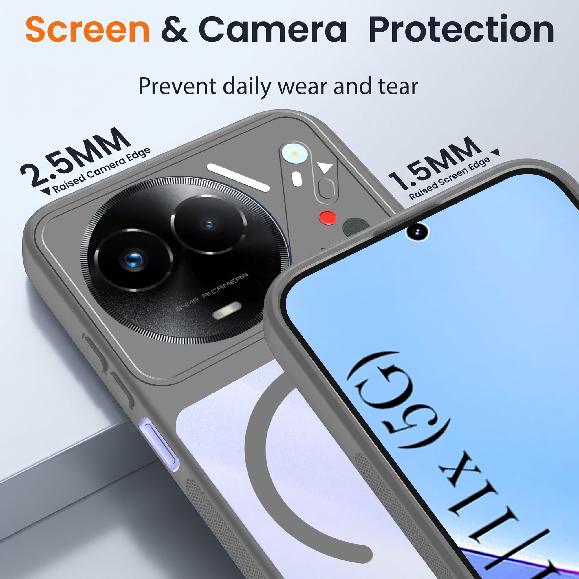 For Realme 11 5G | Realme 11x 5G Back Cover Case Lifetime Anti-Yellow Clear (Camera Protection | Side Grip | Wireless MagSafe Compatible)