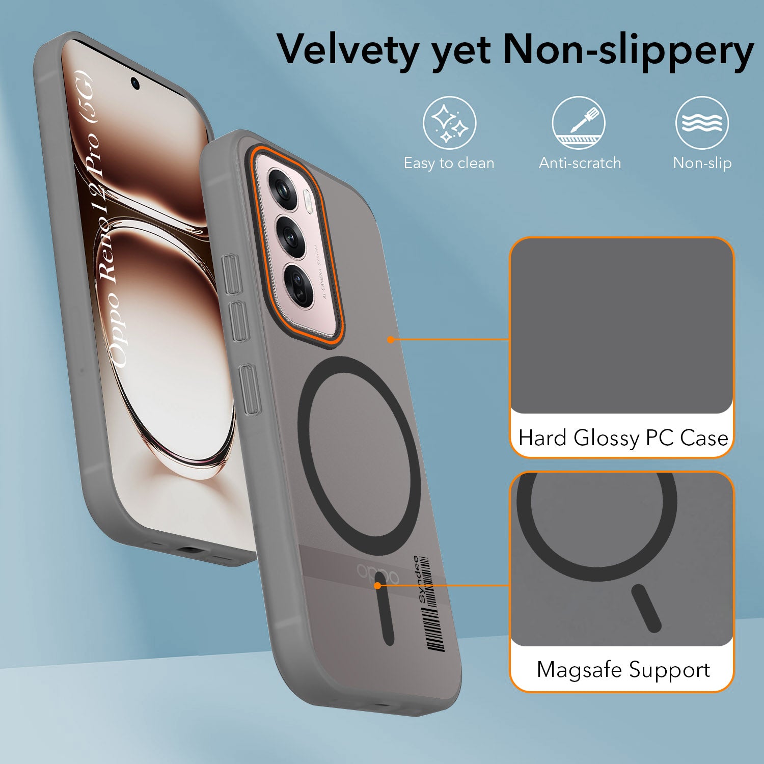 For Oppo Reno12 Pro 5G | Oppo Reno 12 Pro 5G Back Cover Case (Soft Touch | Camera Bump Protection | MagSafe Compatible | Matte Finish)
