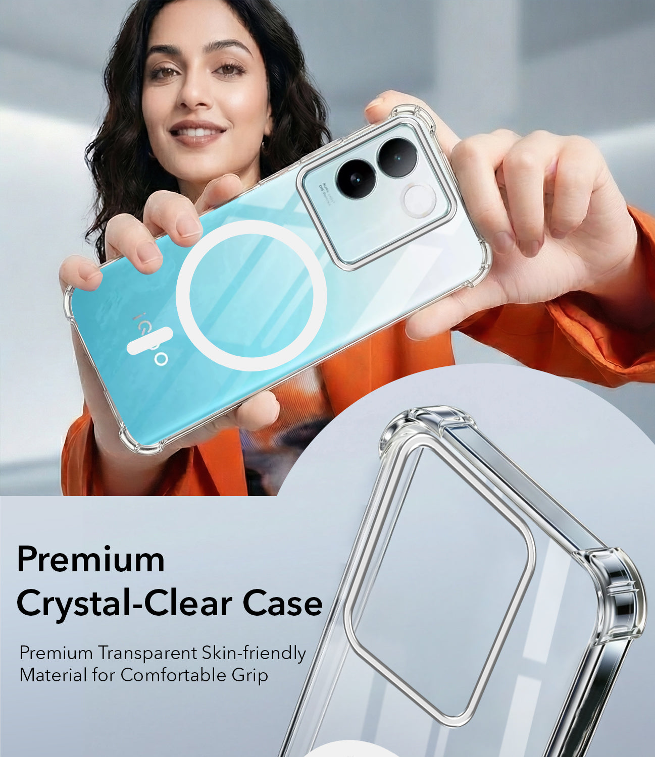 For Vivo iQOO Z7 Pro Back Cover Shockproof Crystal-Clear (Magsafe Wireless Support | Drop & Camera Protection | Hard Polycarbonate)