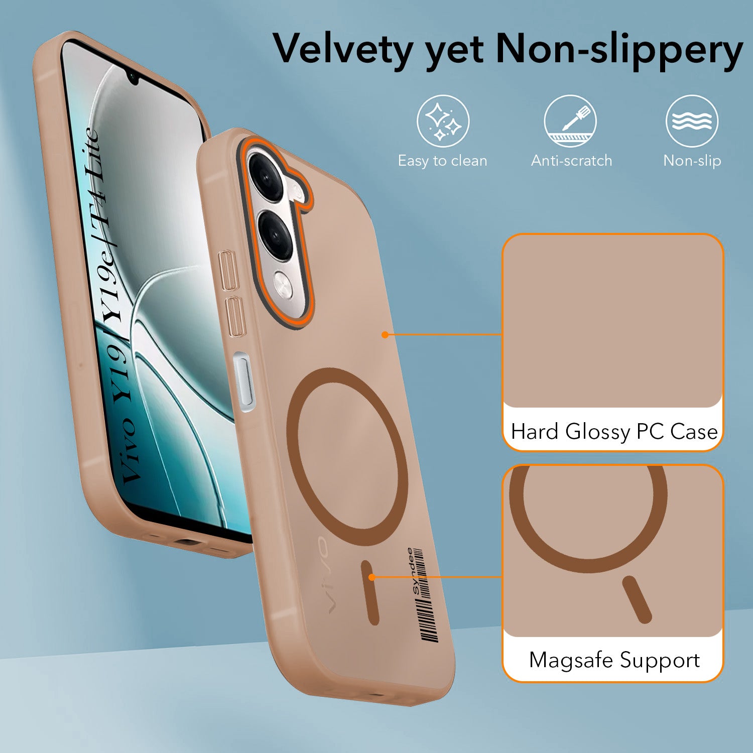 For Vivo Y19 | Vivo Y19e | Vivo T4 Lite Back Cover Case (Soft Touch | Camera Bump Protection | MagSafe Compatible | Matte Finish)