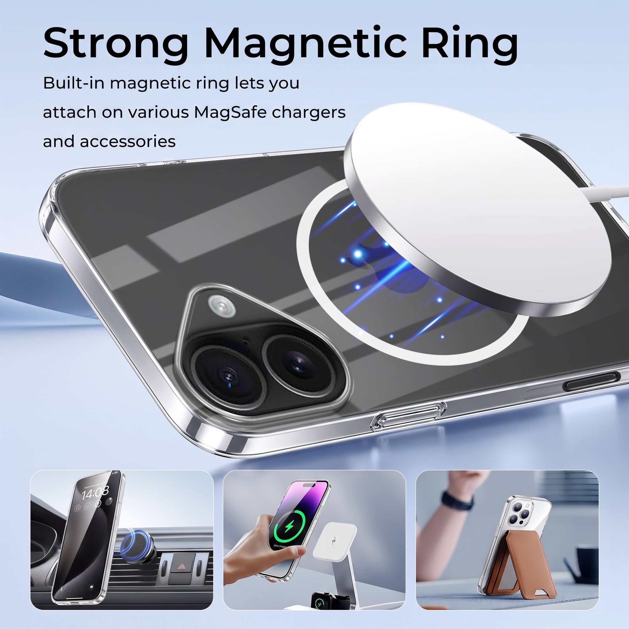 For Apple iPhone 17 Back Case Cover Crystal Anti Yellow (Unbreakable PC | MagSafe Wireless Charging Support |Camera Protection Bump)