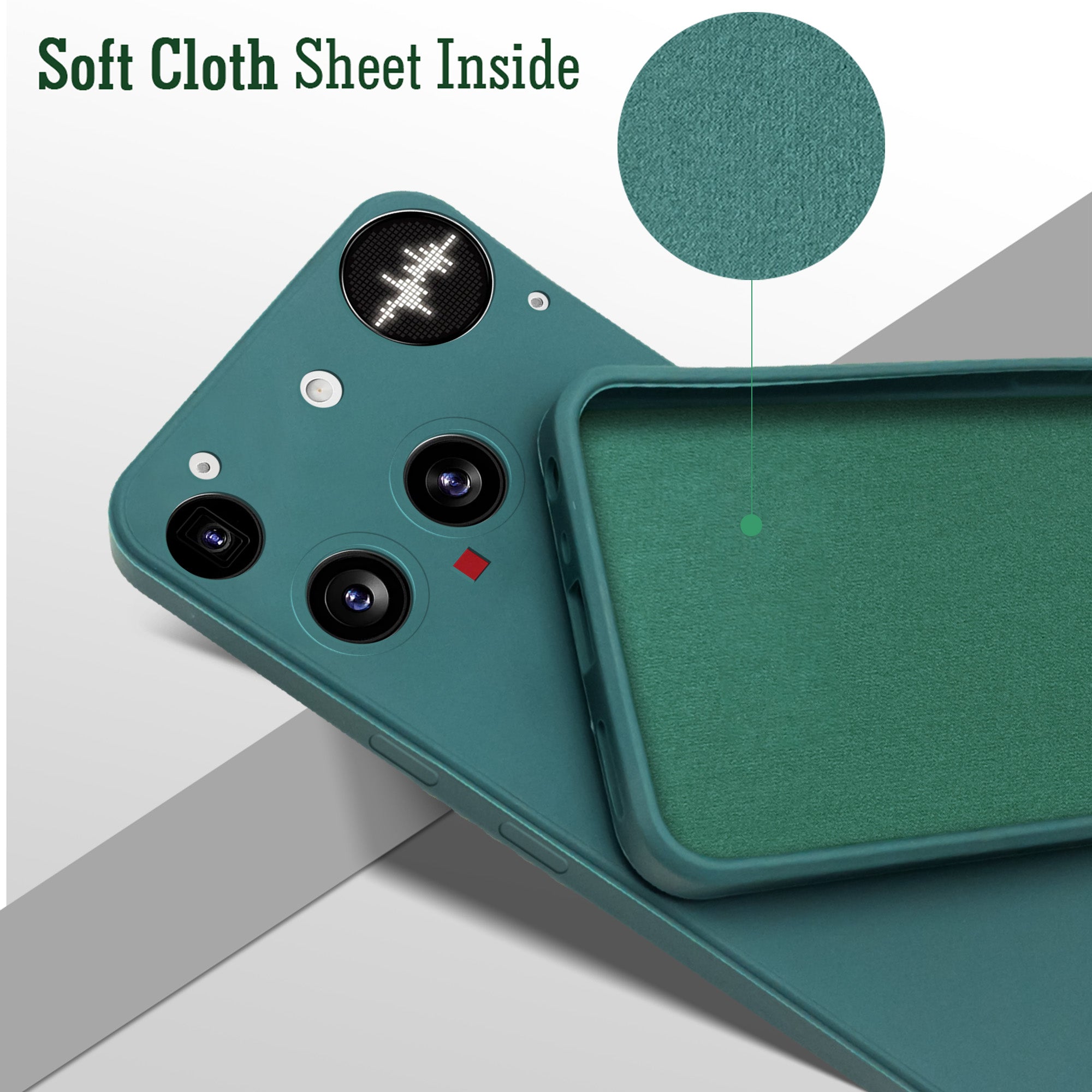 For Nothing Phone 3 Back Cover Case ( Matte Finish Silicone with Inside Fiber cloth)