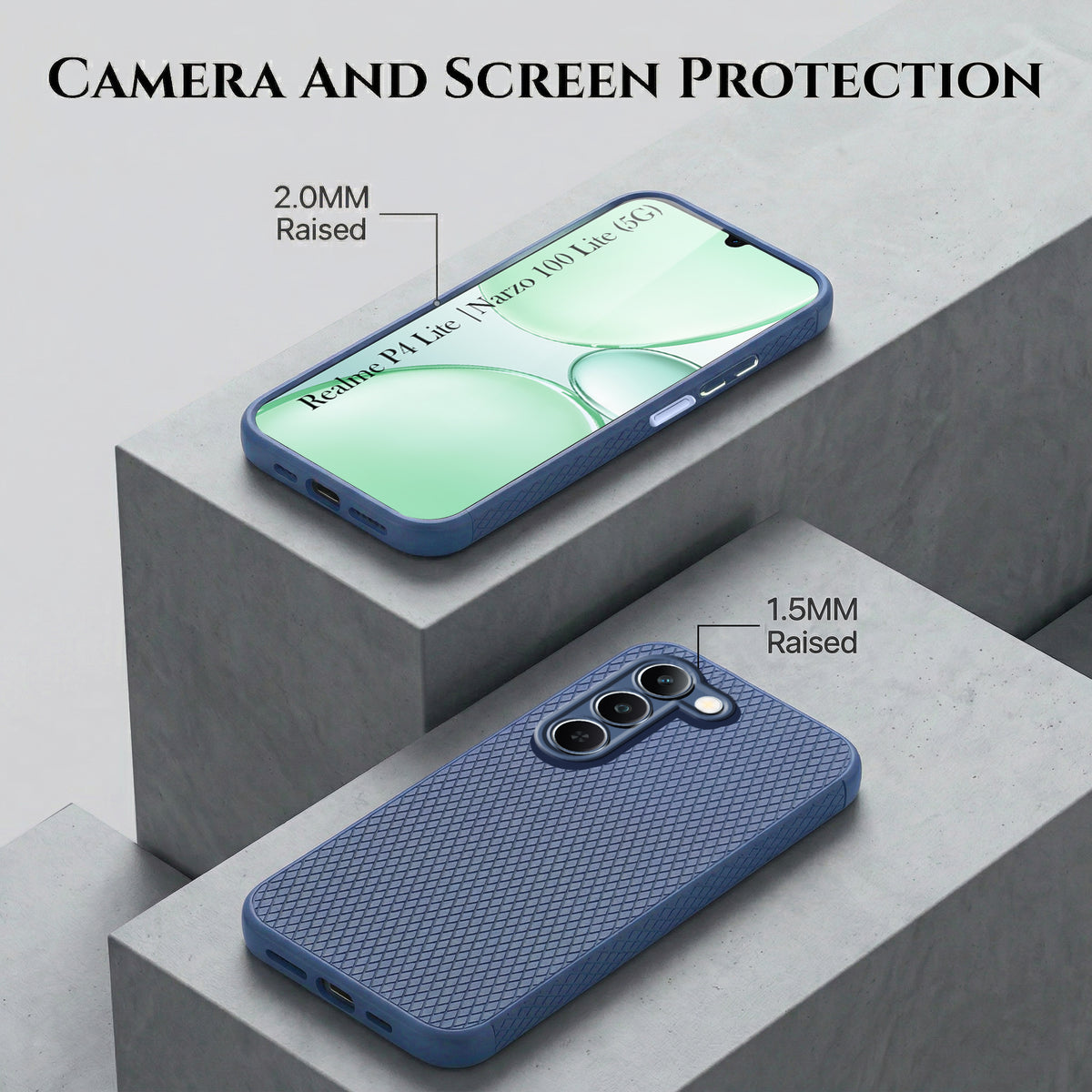 For Realme P4 Lite 5G | Narzo 100 Lite 5G Combo with Back Cover and 9H Tempered Glass (Liquid Silicone | Camera Protection | Oleophobic Coating Screen Glass)