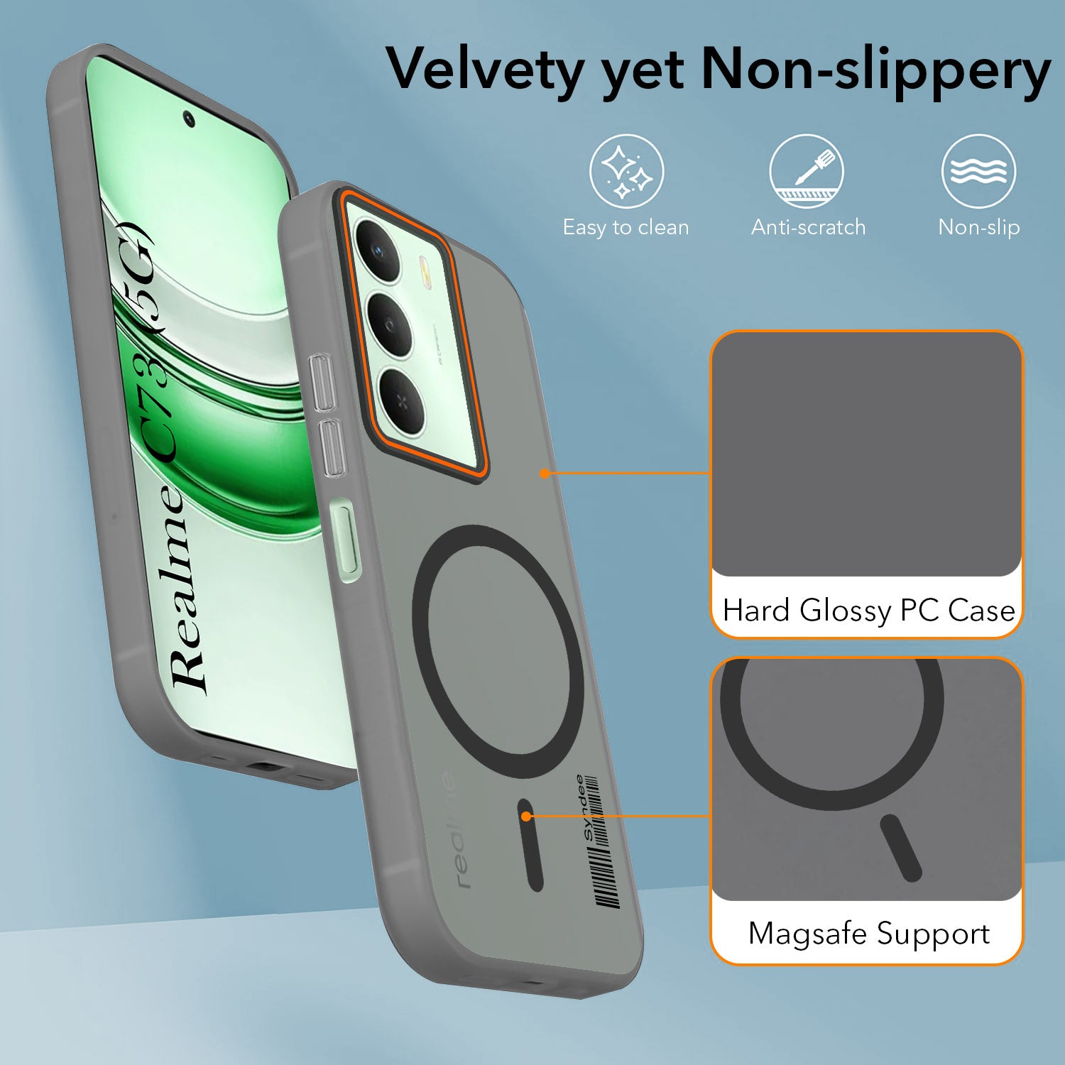 For Realme C73 Back Cover Case (Soft Touch | Camera Bump Protection | MagSafe Compatible | Matte Finish)