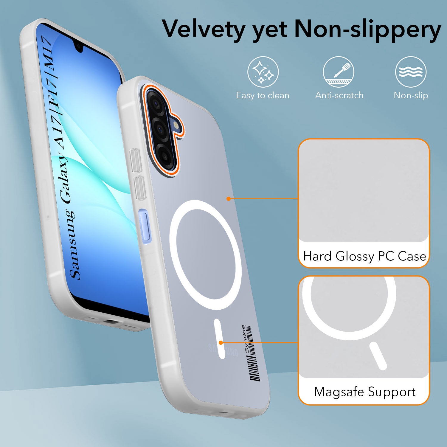 For Samsung Galaxy A17 | Samsung F17 | Samsung M17 5G Back Cover Case (Soft Touch | Camera Bump Protection | MagSafe Compatible | Matte Finish)