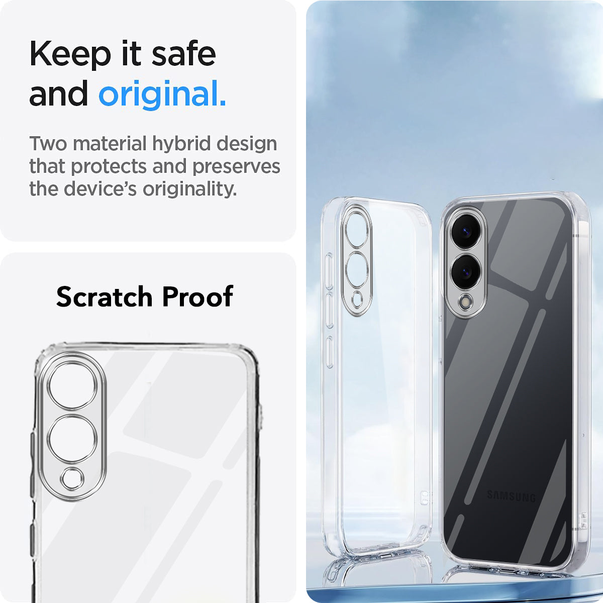 For Samsung Galaxy S25 Edge Back Cover Case Silicone (Clear Shockproof Case with Camera Protection | Soft and Flexible | Transparent)