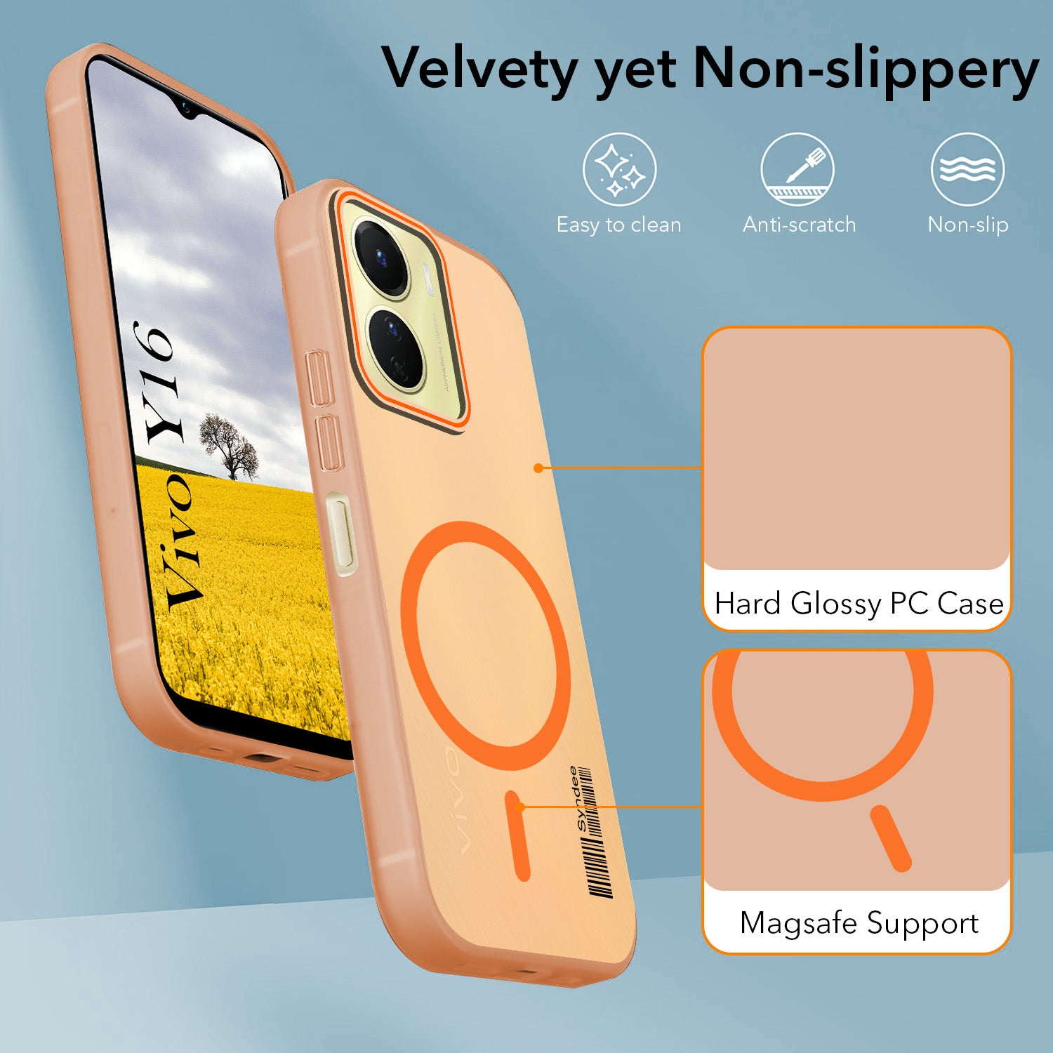 For Vivo Y16 Back Cover Case (Soft Touch | Camera Bump Protection | MagSafe Compatible | Matte Finish)