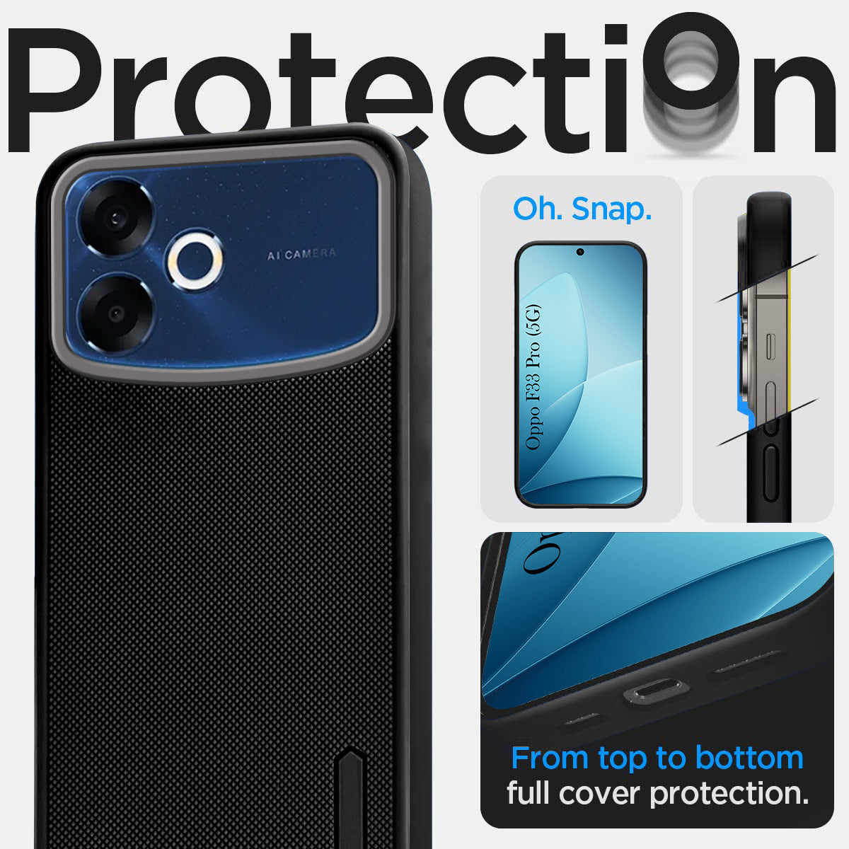 For Oppo F33 Pro 5G Back Cover Case Rubberised (Textured Grip Design | Camera Protection | Slim and Light Weight | Soft Touch and Feel)