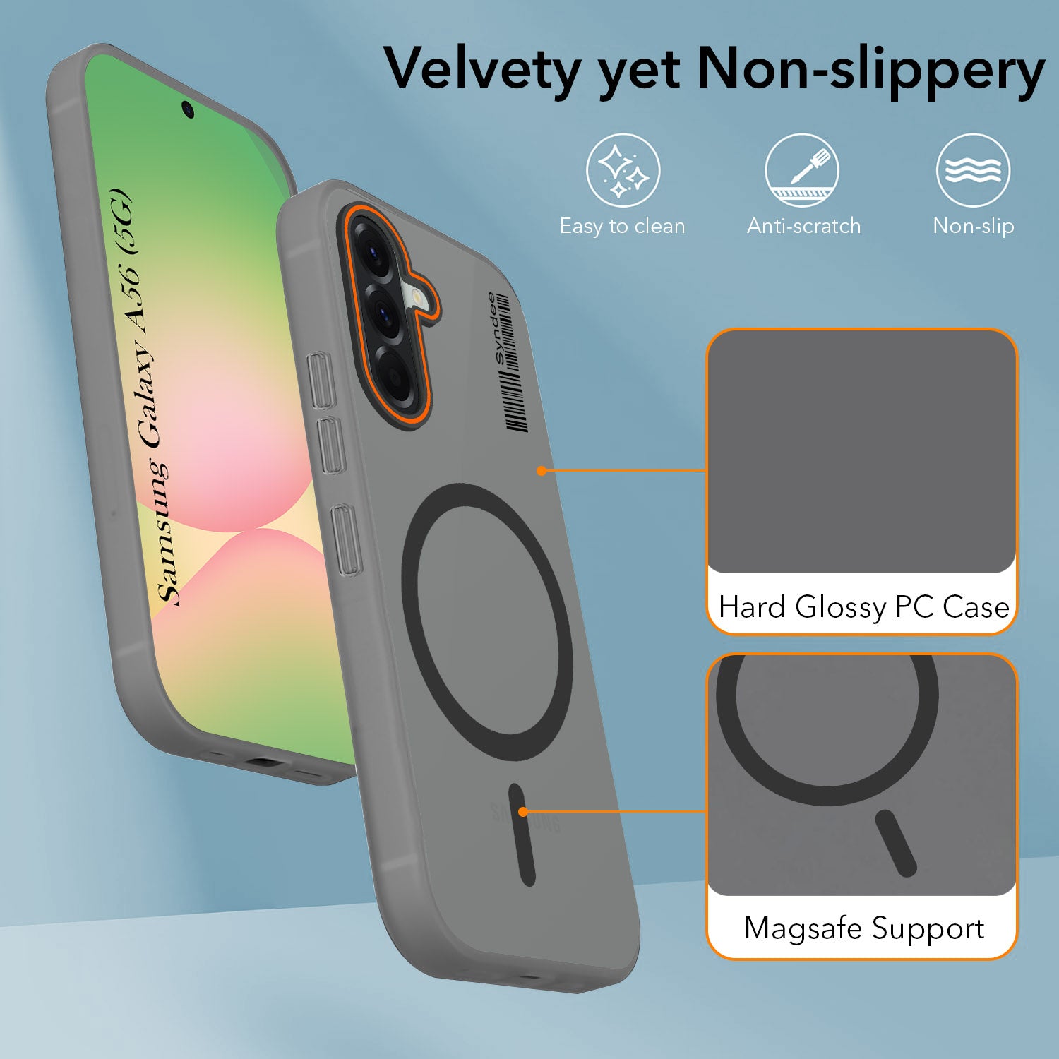 For Samsung Galaxy A56 Back Cover Case (Soft Touch | Camera Bump Protection | MagSafe Compatible | Matte Finish)